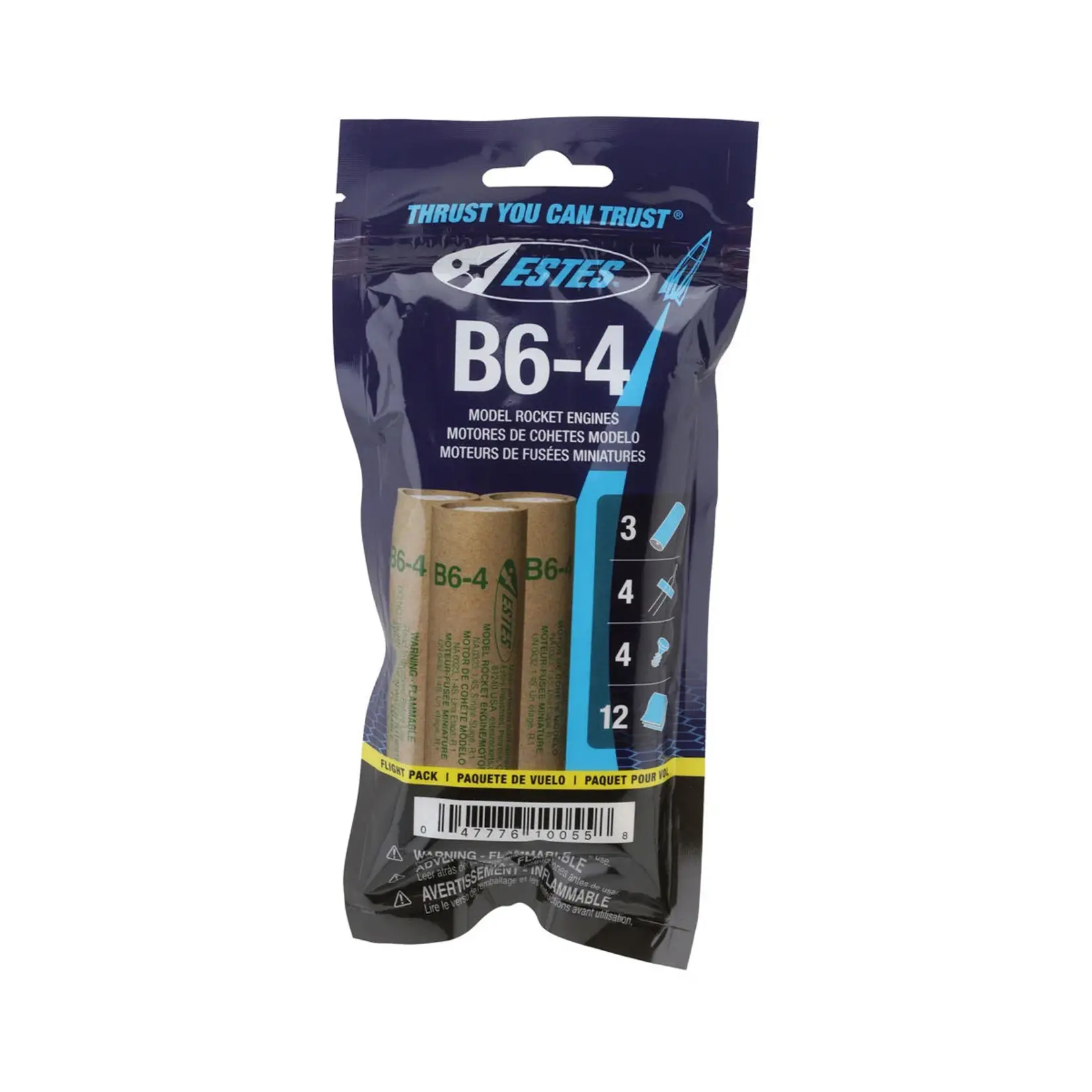 Estes Rockets B6-4 Rocket Engines (with igniters, plugs and tape)