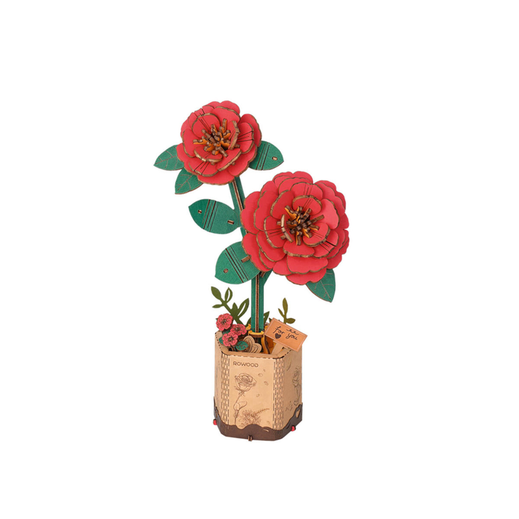 Robotime ROWOOD Red Camelia