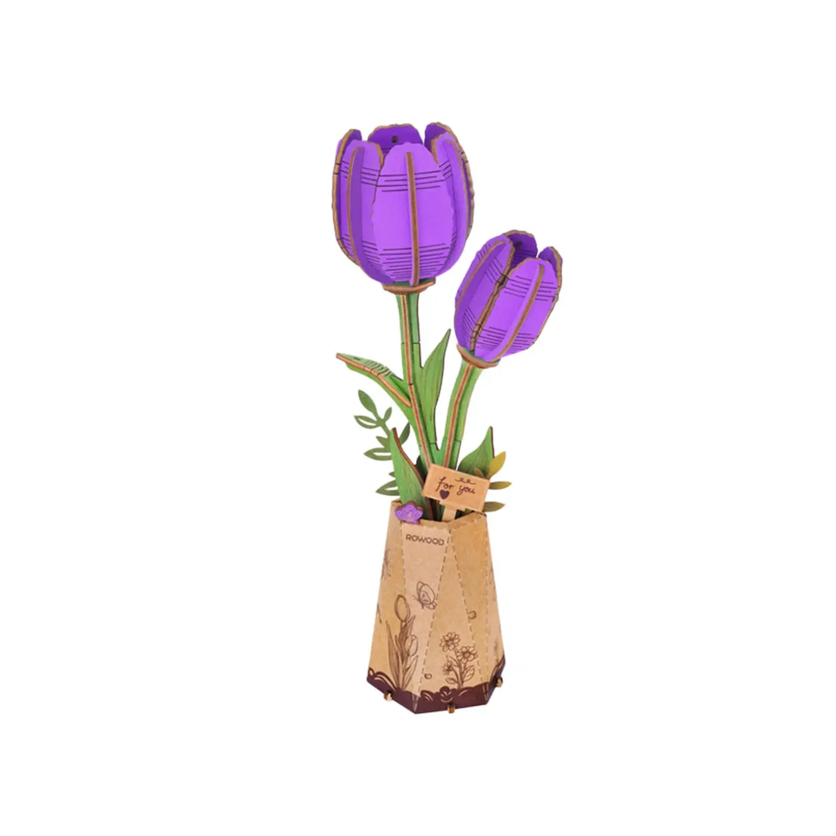 Purple Tulip DIY Wooden Flower