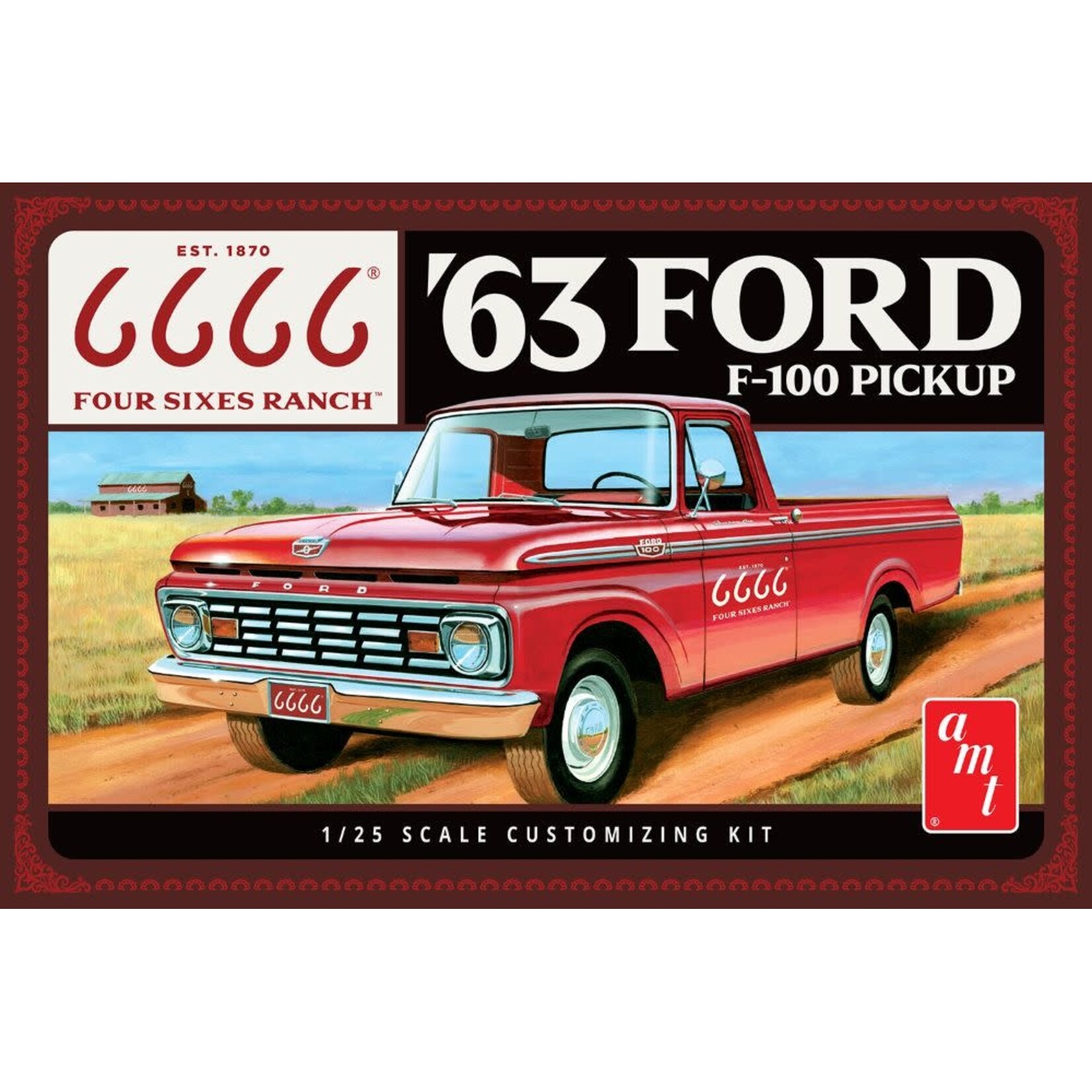 AMT 1/25 Four Sixes Ranch 1963 Ford F100 Pickup Truck