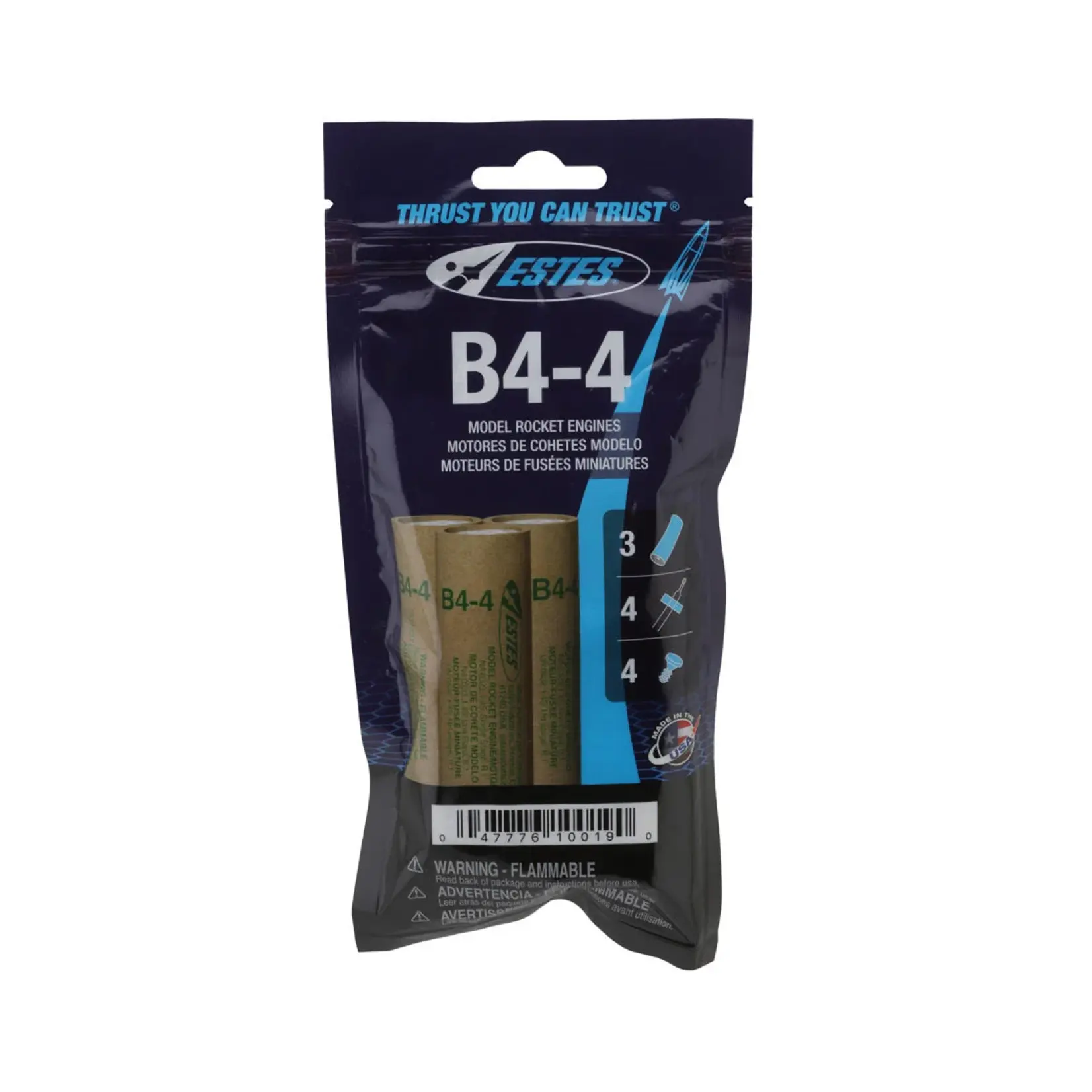 Estes Rockets B4-4 Model Rocket Engines (3pk)