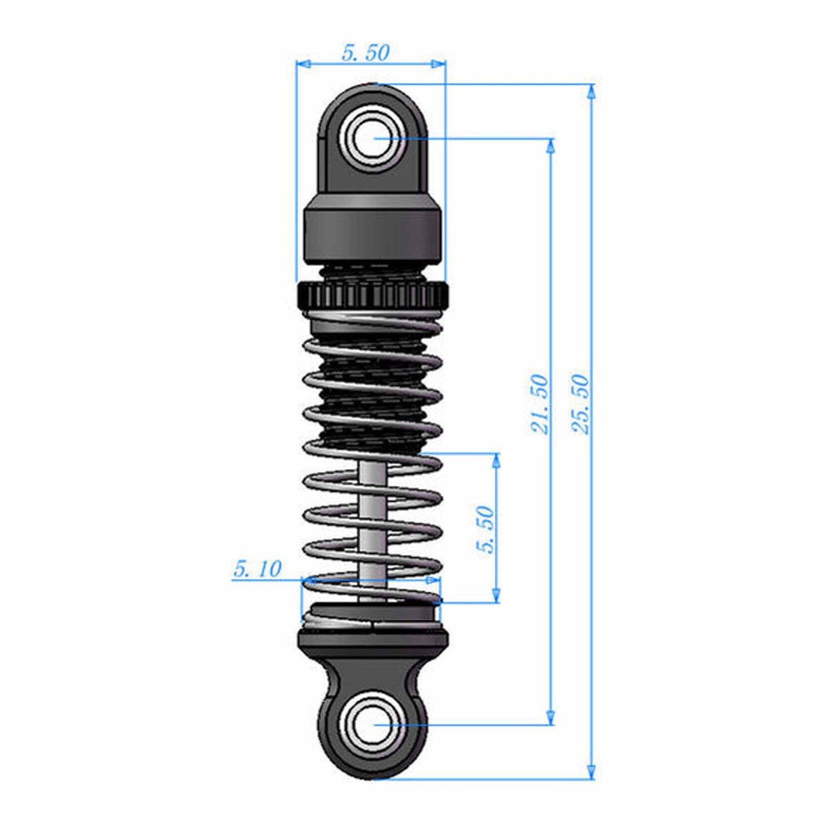 Hot Racing (HR) Aluminum 21.5mm Adjustable Shocks with Three Spring Rates, 1/30 Axial SCX30