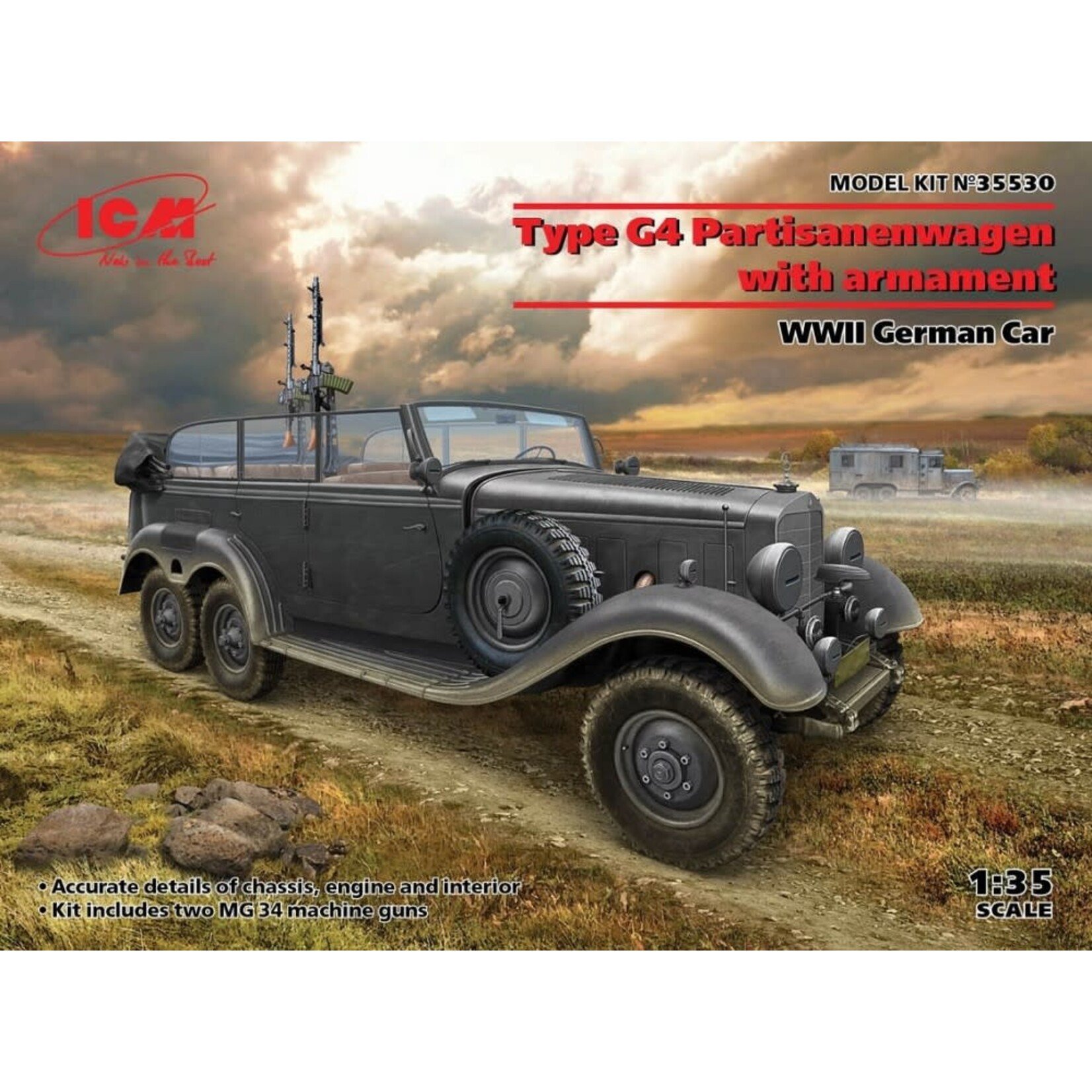 1/35 WWII German G4 Staff Car w/Armament