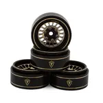 Treal Hobby Type D 1.0" Brass Beadlock Crawler Wheels (Black/Gold) (40g ea) (4)