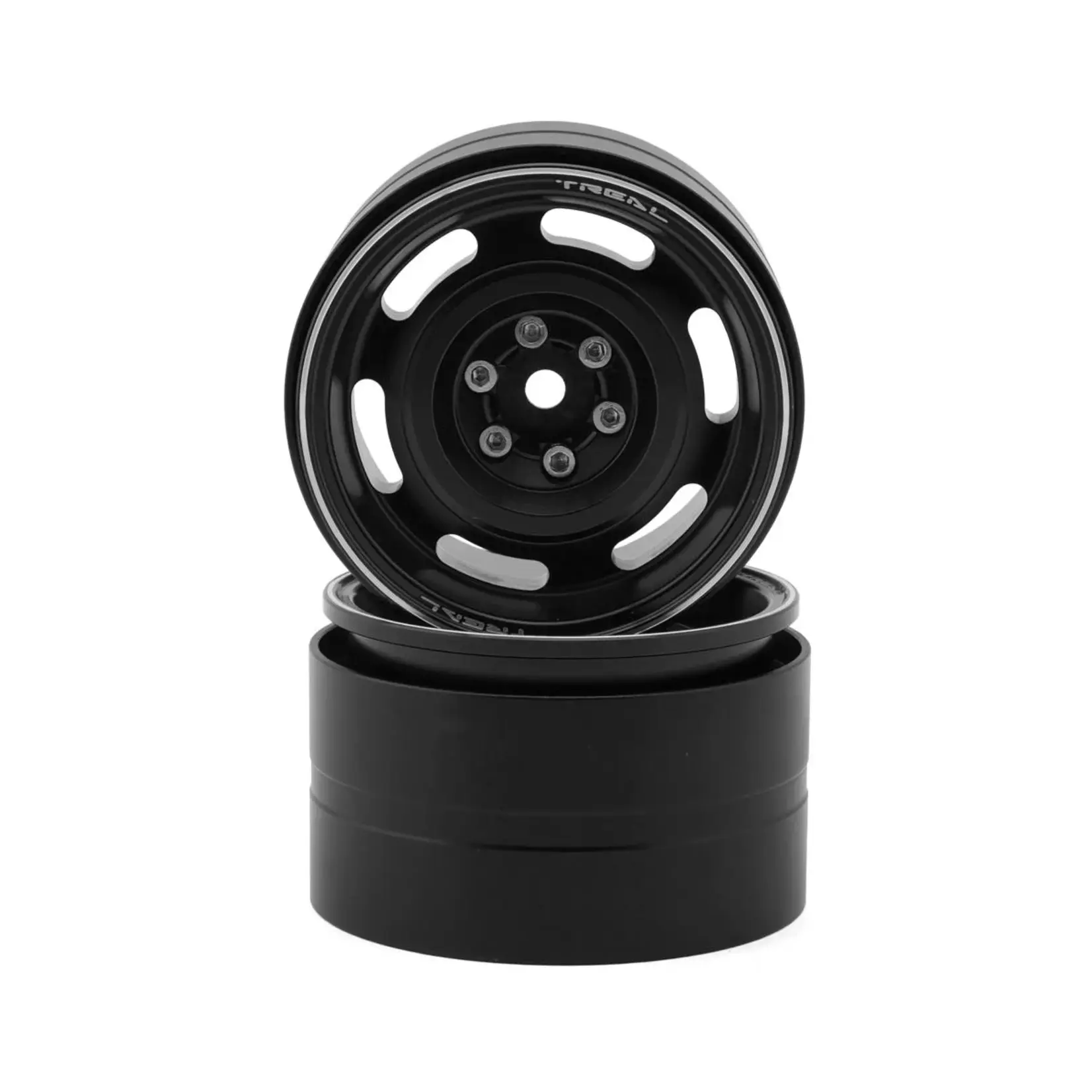 Treal Hobby 2.2 Beadlock Aluminum Vintage Wagon Wheels - Black
