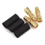 ProTek RC 4mm Short Serrated Male Bullet Connector w/Shrink Tube (3)