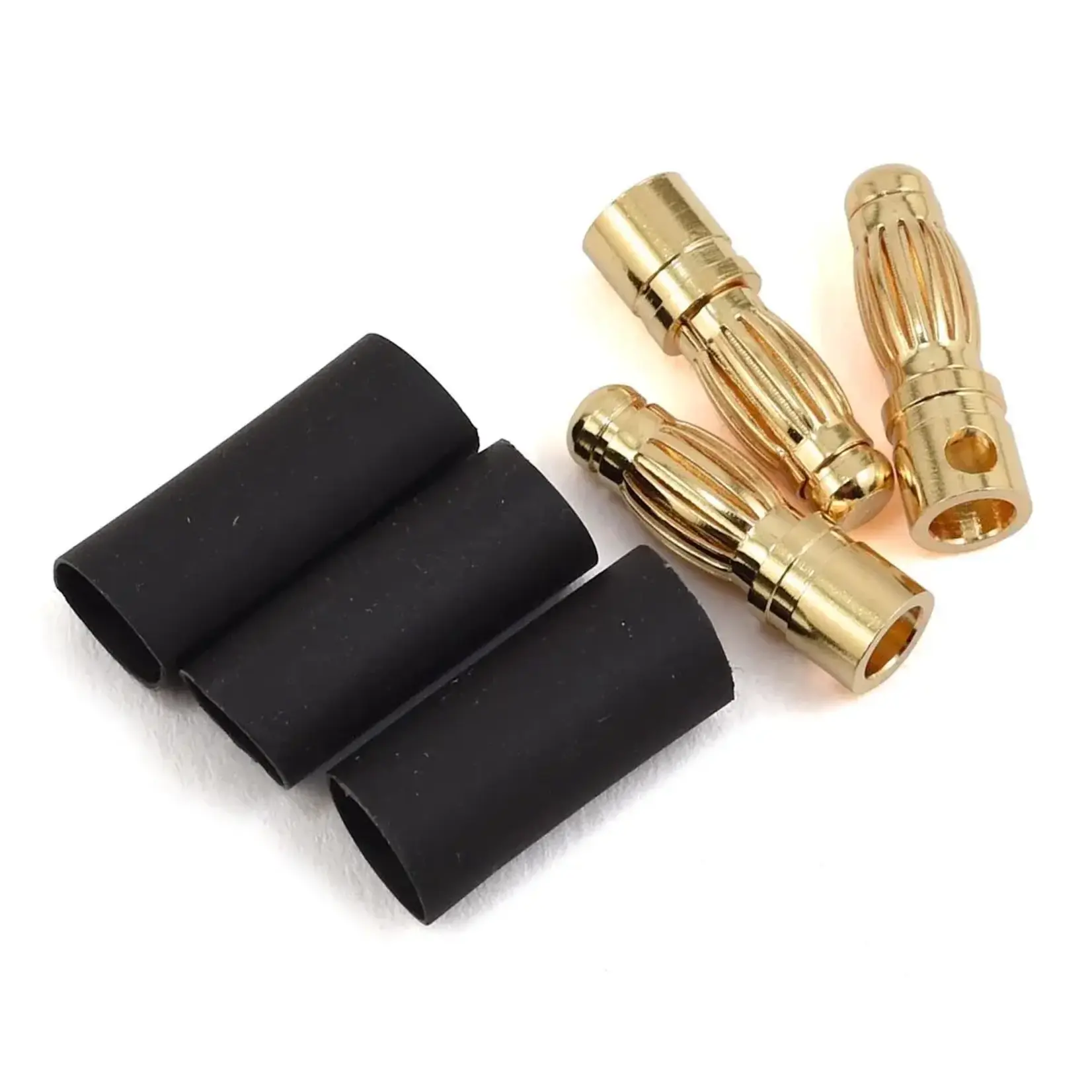 ProTek RC 4mm Short Serrated Male Bullet Connector w/Shrink Tube (3)
