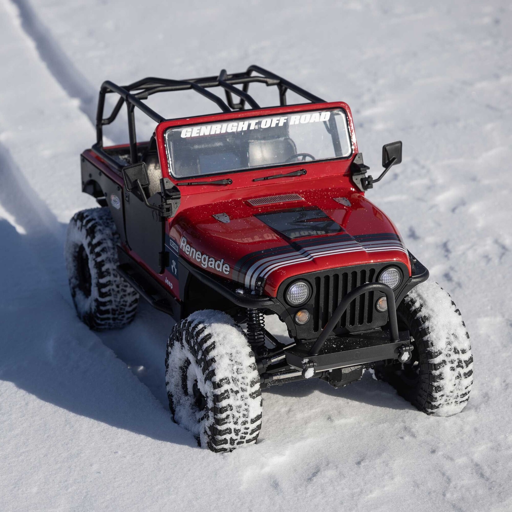 Axial 1/10 SCX10 III Jeep CJ-7 4X4 RTR Brushed Rock Crawler, Red