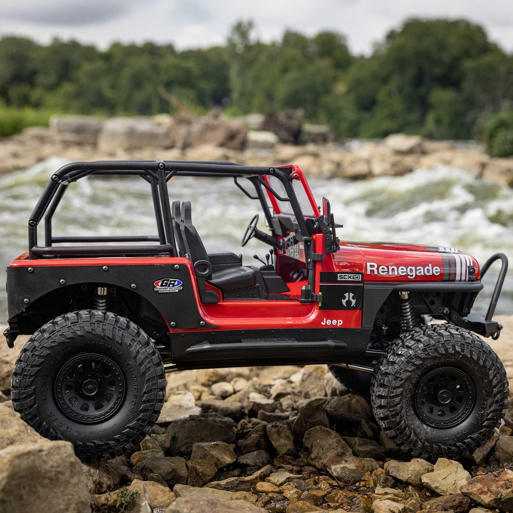 Axial 1/10 SCX10 III Jeep CJ-7 4X4 RTR Brushed Rock Crawler, Red