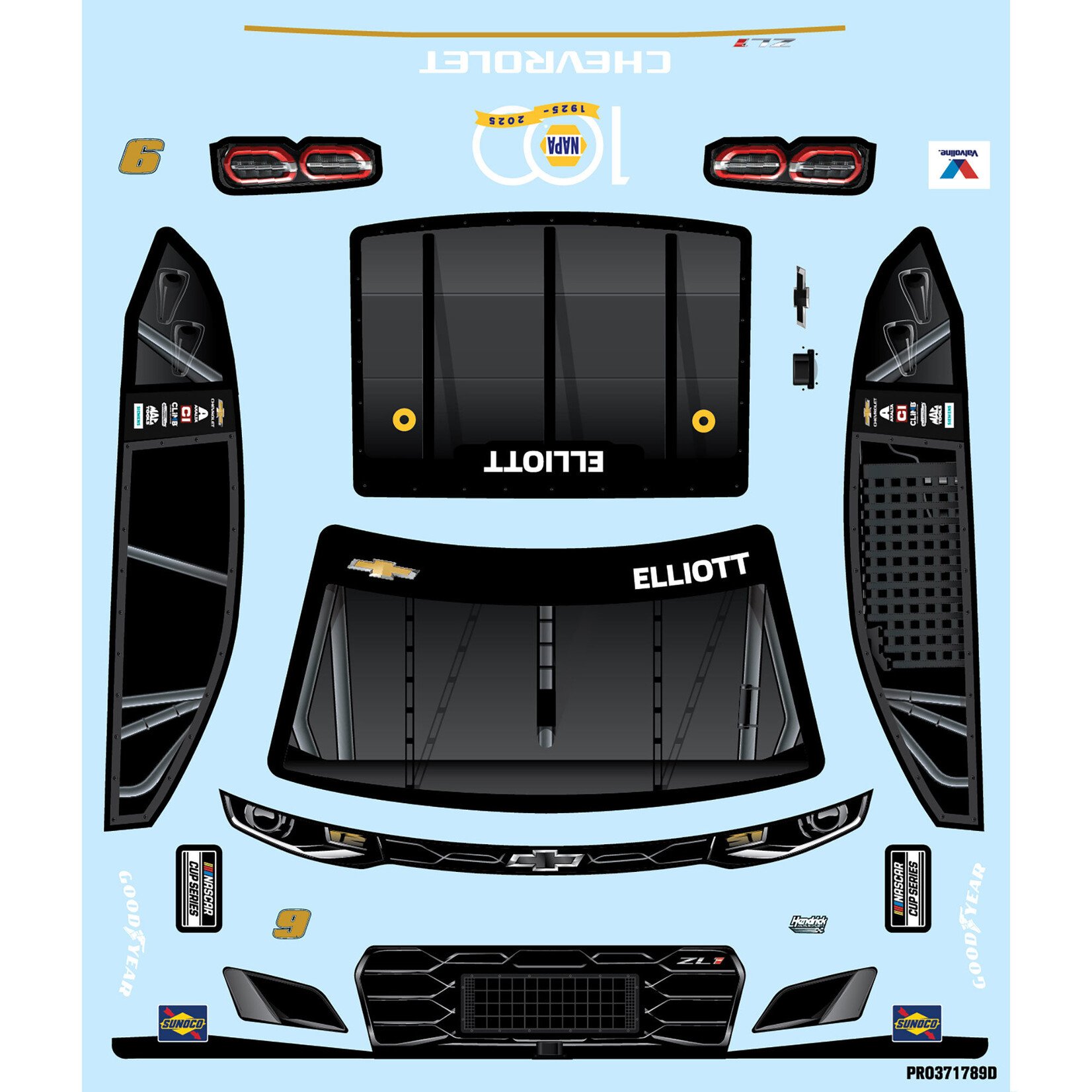 Pro-Line Limited Edition 1/12 Chase Elliott #9 NAPA DIY Clear 2025 Body: NASCAR GROM