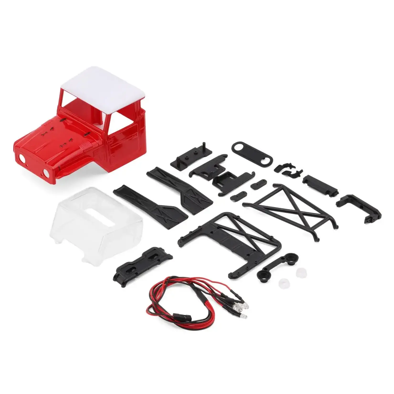 SCX24 IR40-24 Half Truck Pre-Painted Body Set (Red) (133mm Wheelbase)