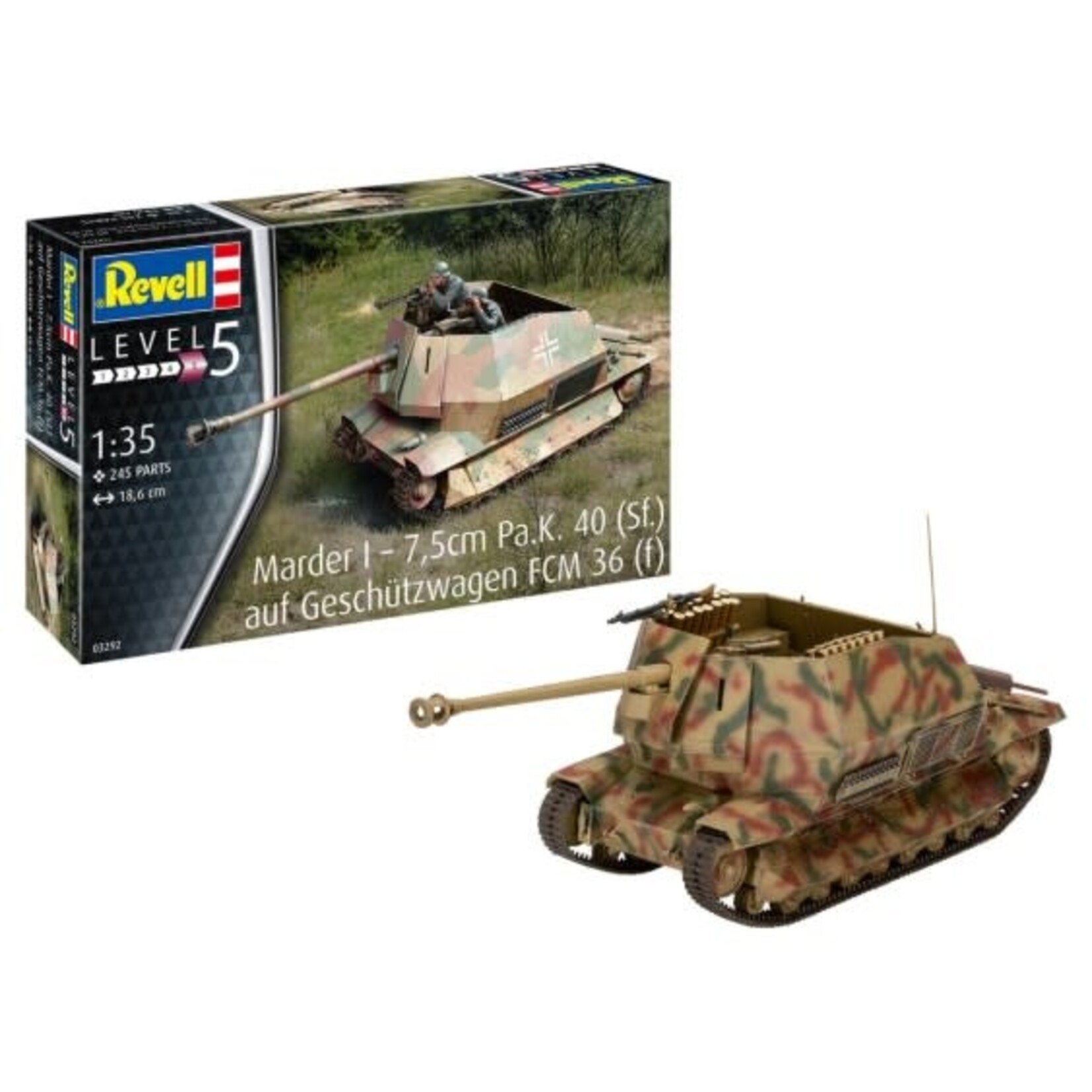 Revell 1/35 Marder I Geschutzwagen FCM 36(f) Tank w/7.5cm PaK 40 (Sf) Gun