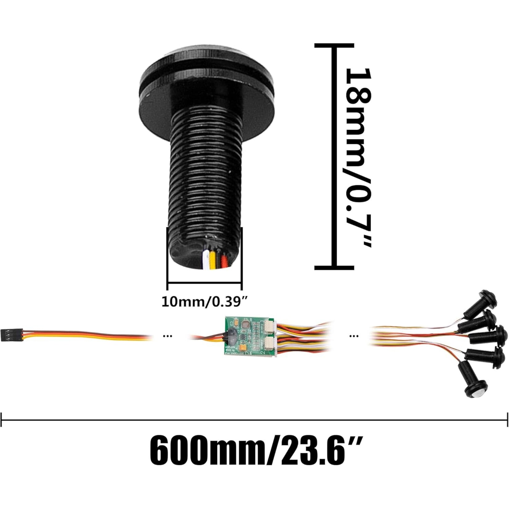 ShareGoo 5Led RC Light Kit Bumper Light Headight 18mm w/10 Modes