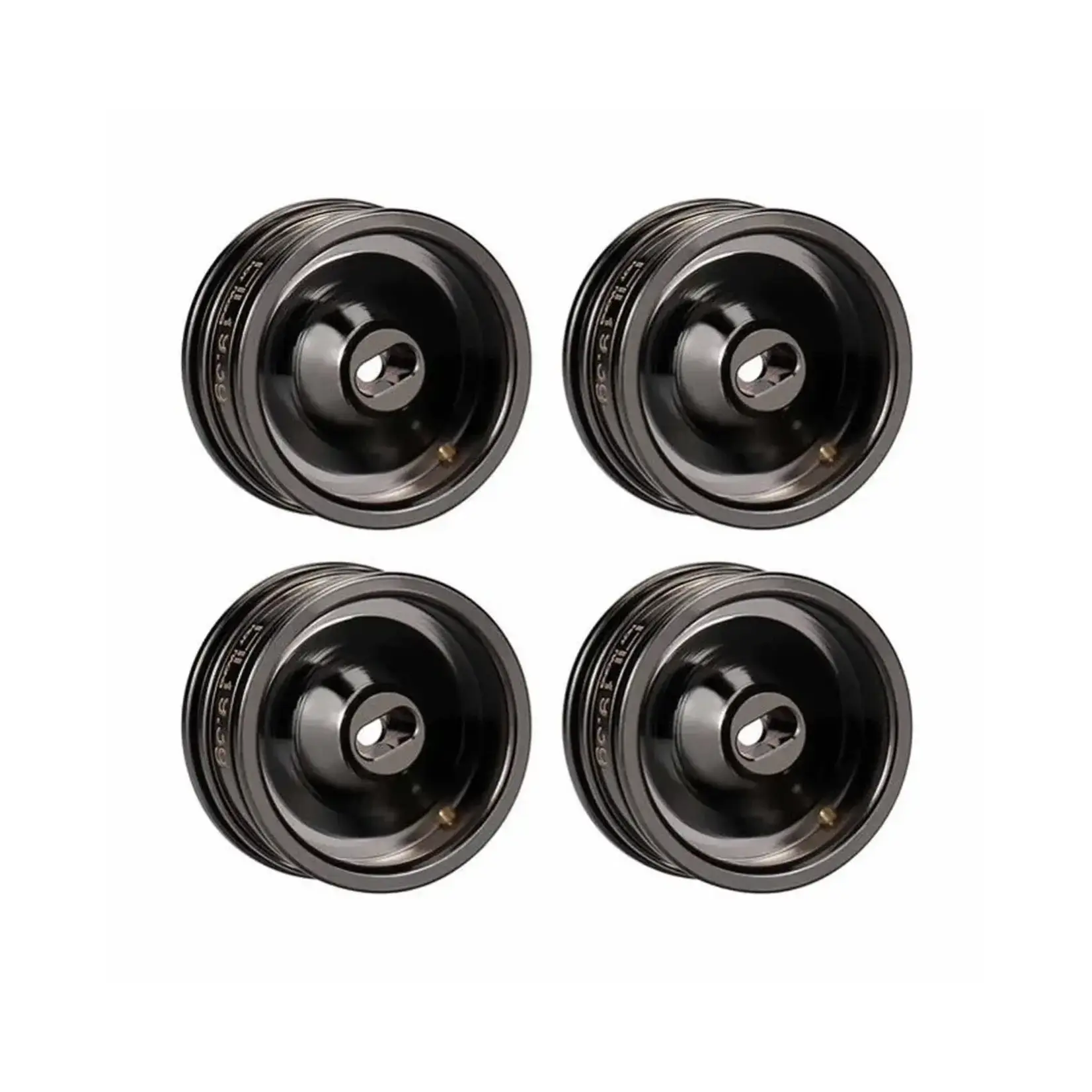 Hot Racing (HR) Axial SCX30 0.7" Brass Crawler Wheels (Black Chrome) (4) (9.3g ea)