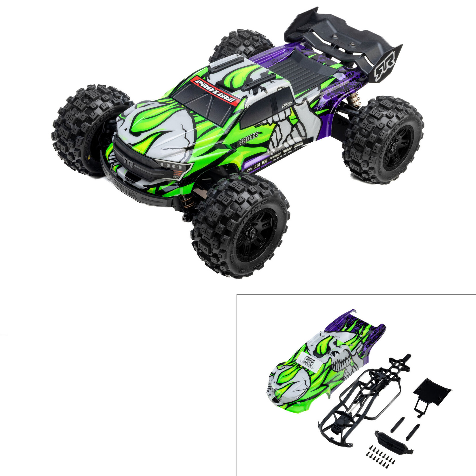 Pro-Line 1/16 Limited Edition Pre-Cut/Pre-Painted Brute Body Ghostfire with Clipless System: ARRMA MINI KRATON