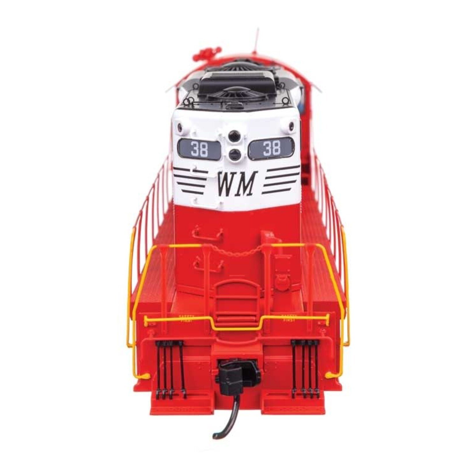 Walthers EMD GP9 Phase II - Standard DC -- Western Maryland #38 - Red/White/Black