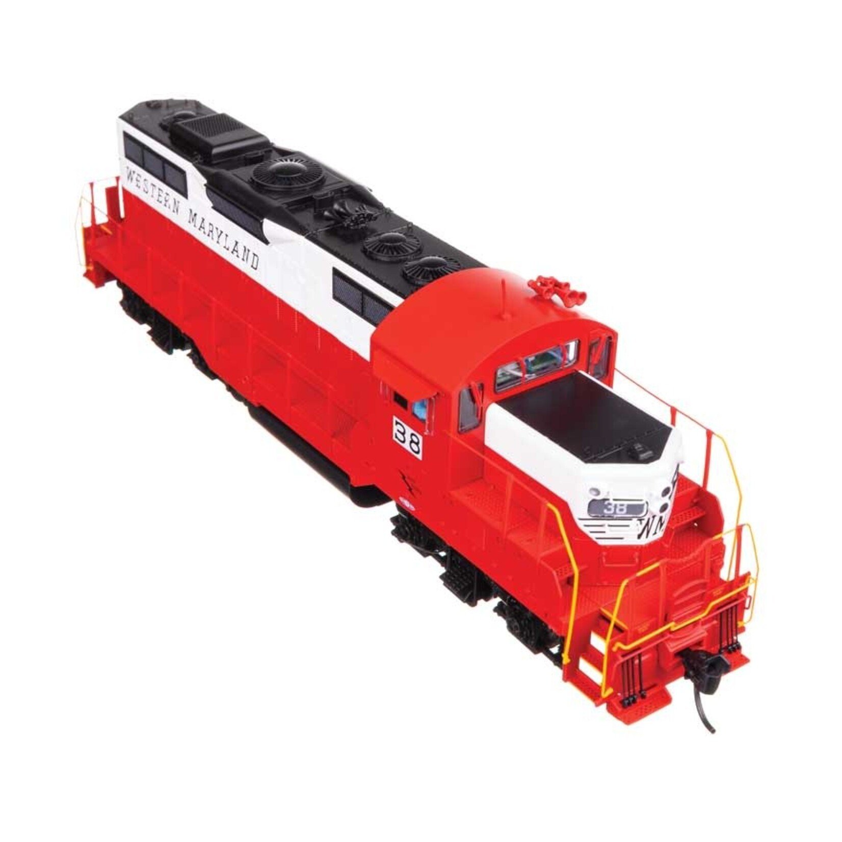 Walthers EMD GP9 Phase II - Standard DC -- Western Maryland #38 - Red/White/Black