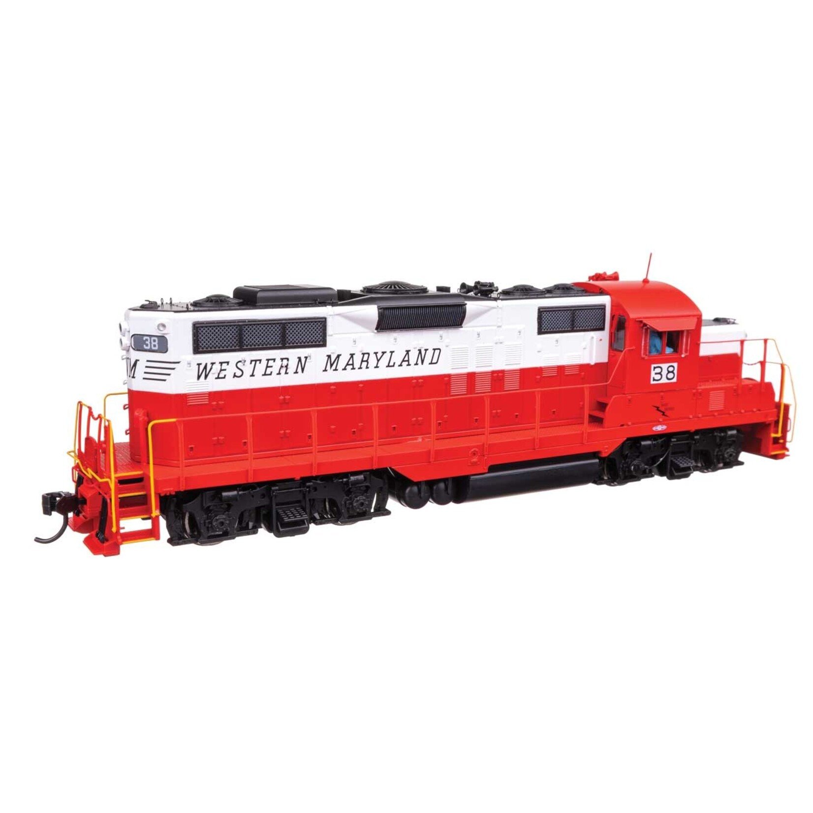 Walthers EMD GP9 Phase II - Standard DC -- Western Maryland #38 - Red/White/Black