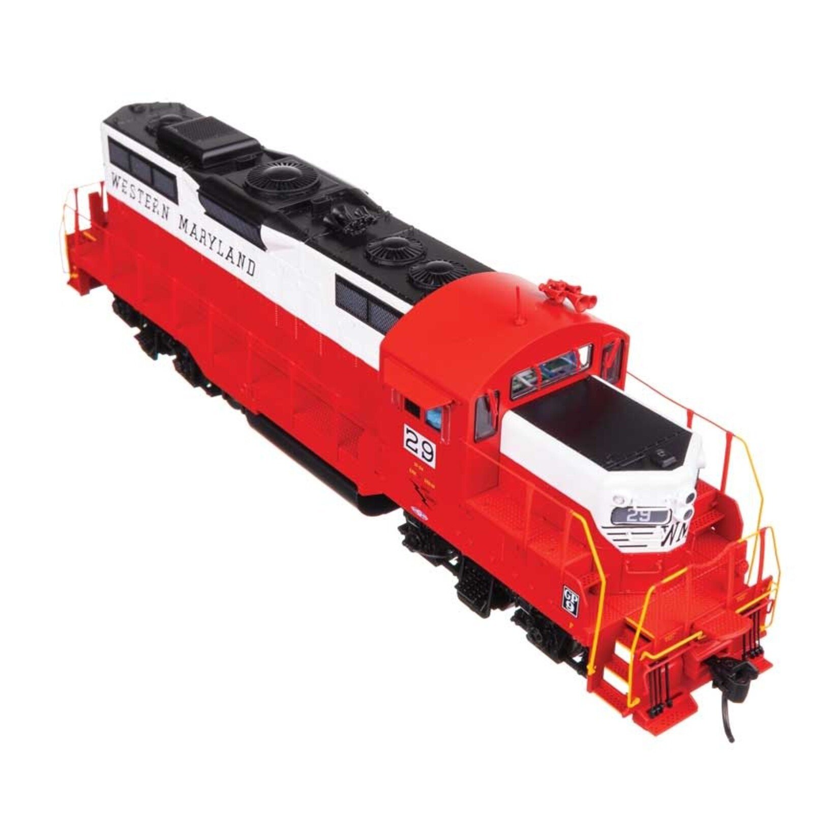 Walthers EMD GP9 Phase II - LokSound 5 Sound and DCC -- Western Maryland #29 - Red/White/Black