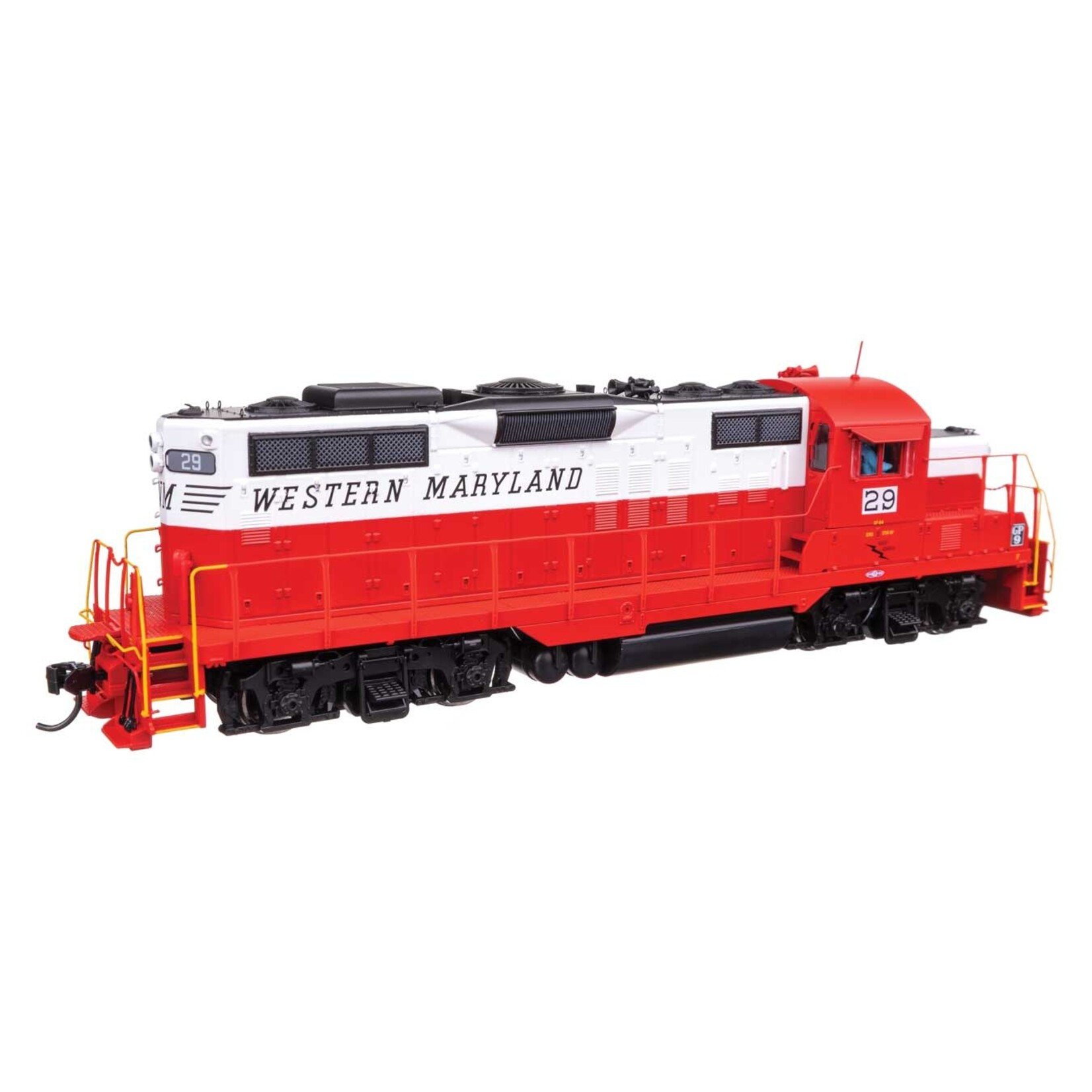Walthers EMD GP9 Phase II - LokSound 5 Sound and DCC -- Western Maryland #29 - Red/White/Black