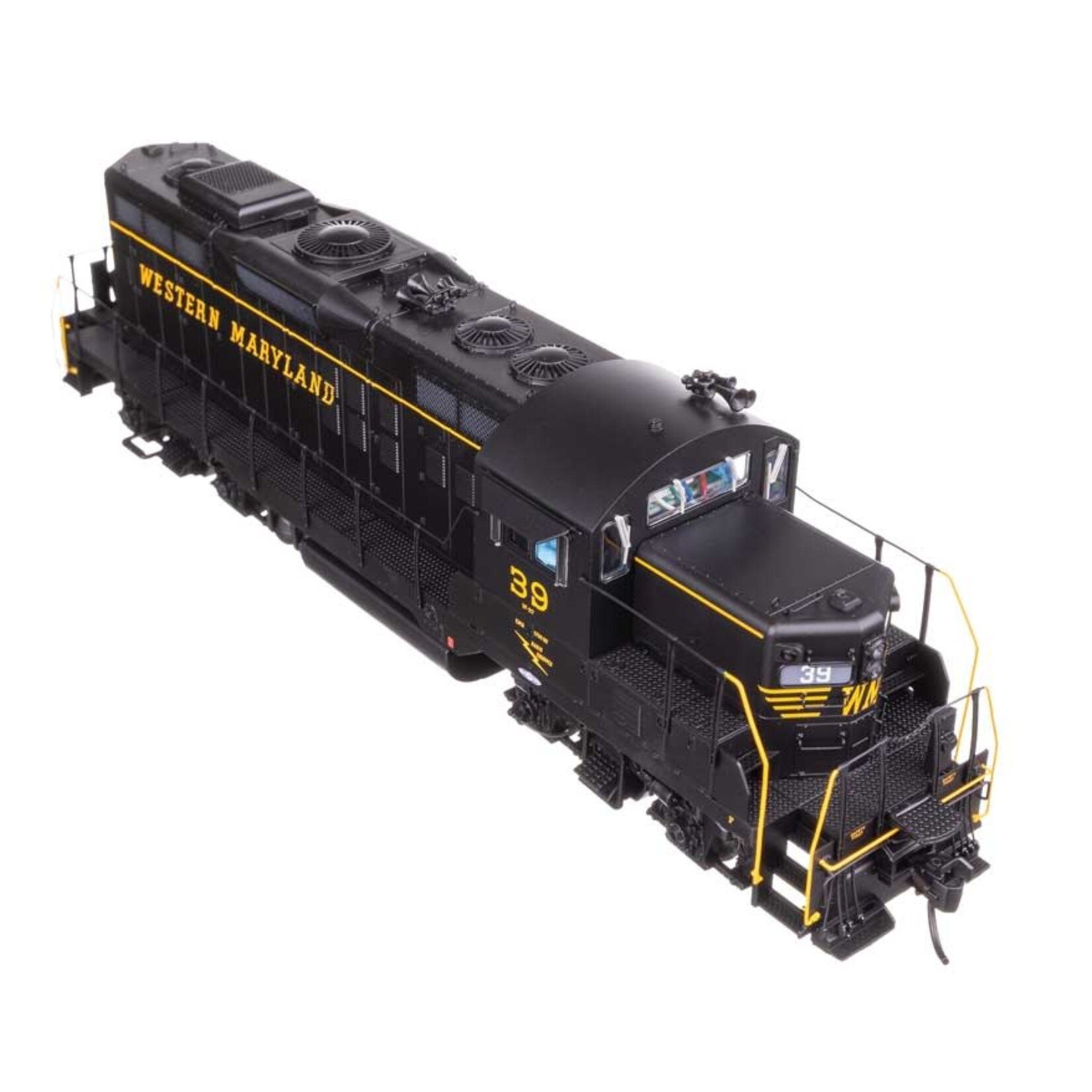 Walthers EMD GP9 Phase II - LokSound 5 Sound and DCC -- Western Maryland #39 (black, Speed Lettering)