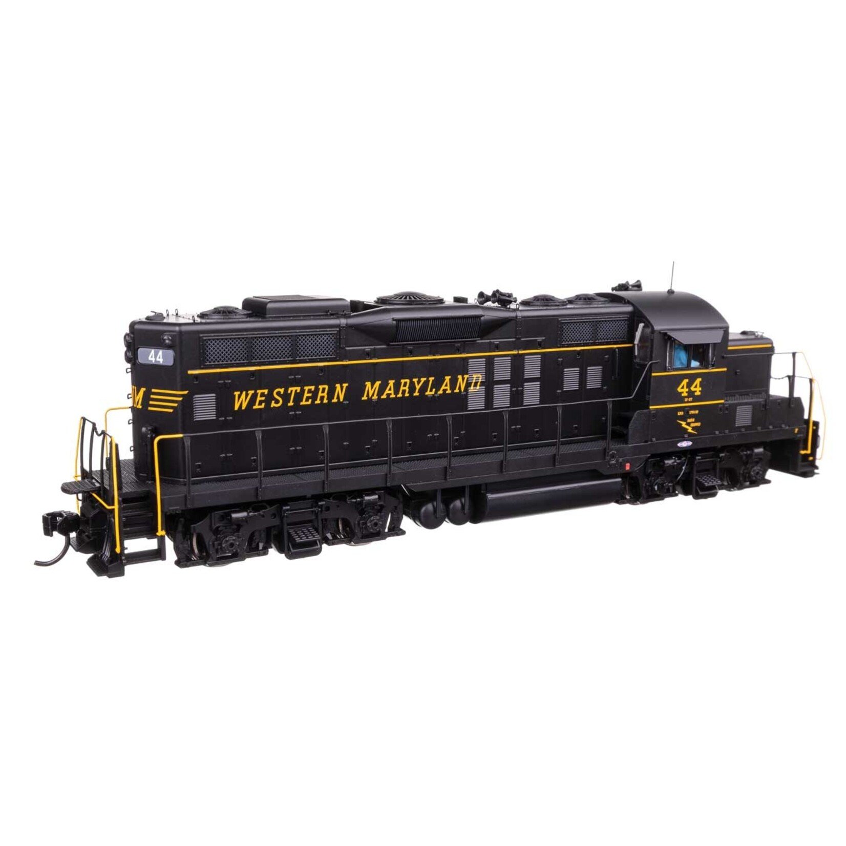 Walthers EMD GP9 Phase II - Standard DC -- Western Maryland #44 - Black - Speed Lettering