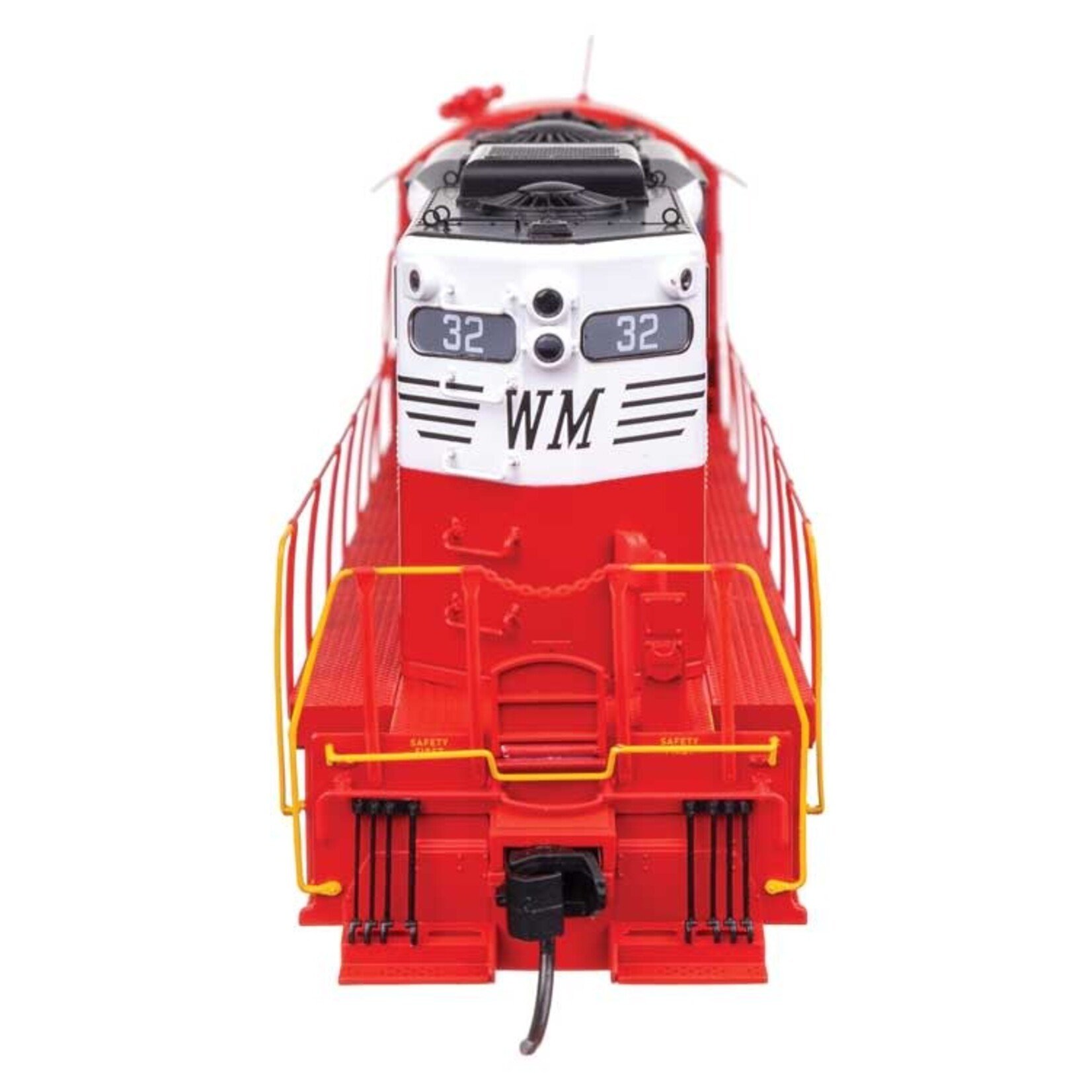 Walthers EMD GP9 Phase II - LokSound 5 Sound and DCC -- Western Maryland #32 - Red/White/Black