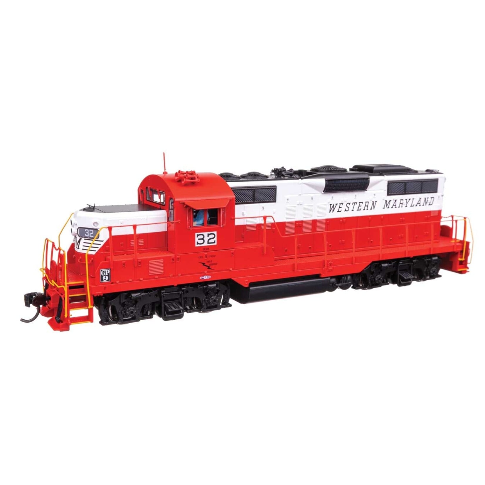 Walthers EMD GP9 Phase II - LokSound 5 Sound and DCC -- Western Maryland #32 - Red/White/Black