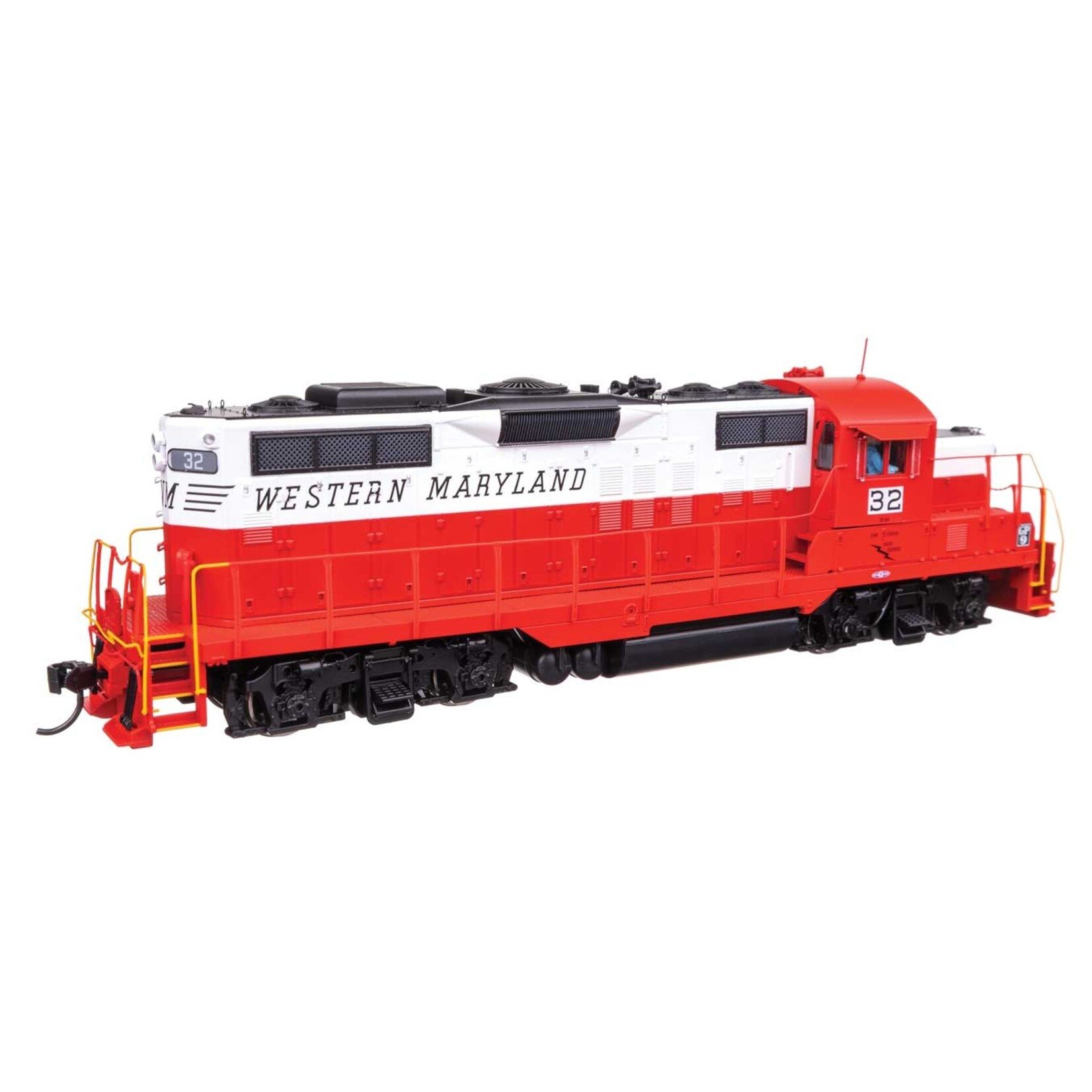 Walthers EMD GP9 Phase II - LokSound 5 Sound and DCC -- Western Maryland #32 - Red/White/Black