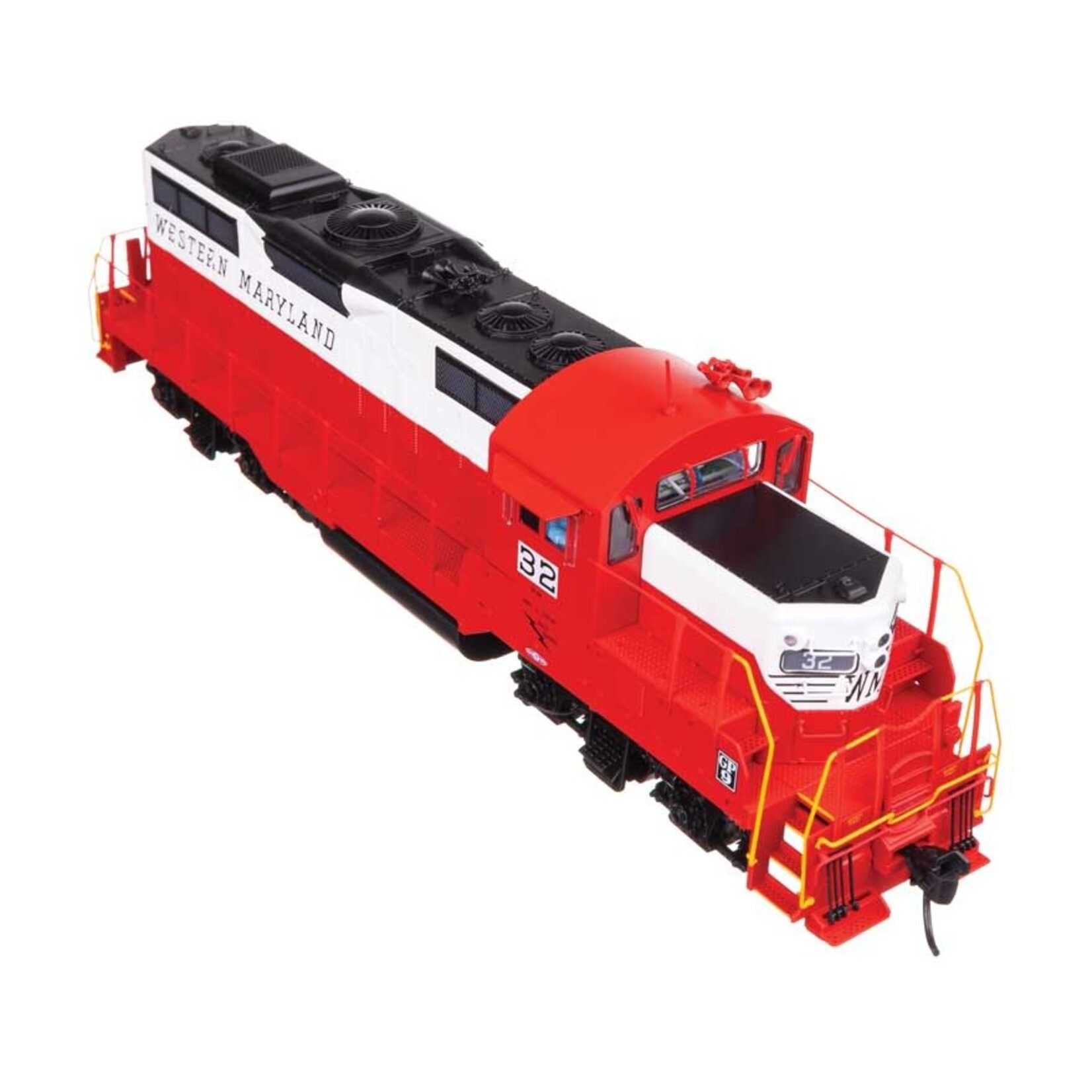 Walthers EMD GP9 Phase II - LokSound 5 Sound and DCC -- Western Maryland #32 - Red/White/Black