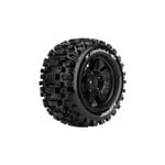 MFT X-Uphill Sport Monster Truck Tires, 24mm Hex, Mounted on Black Rim (2)