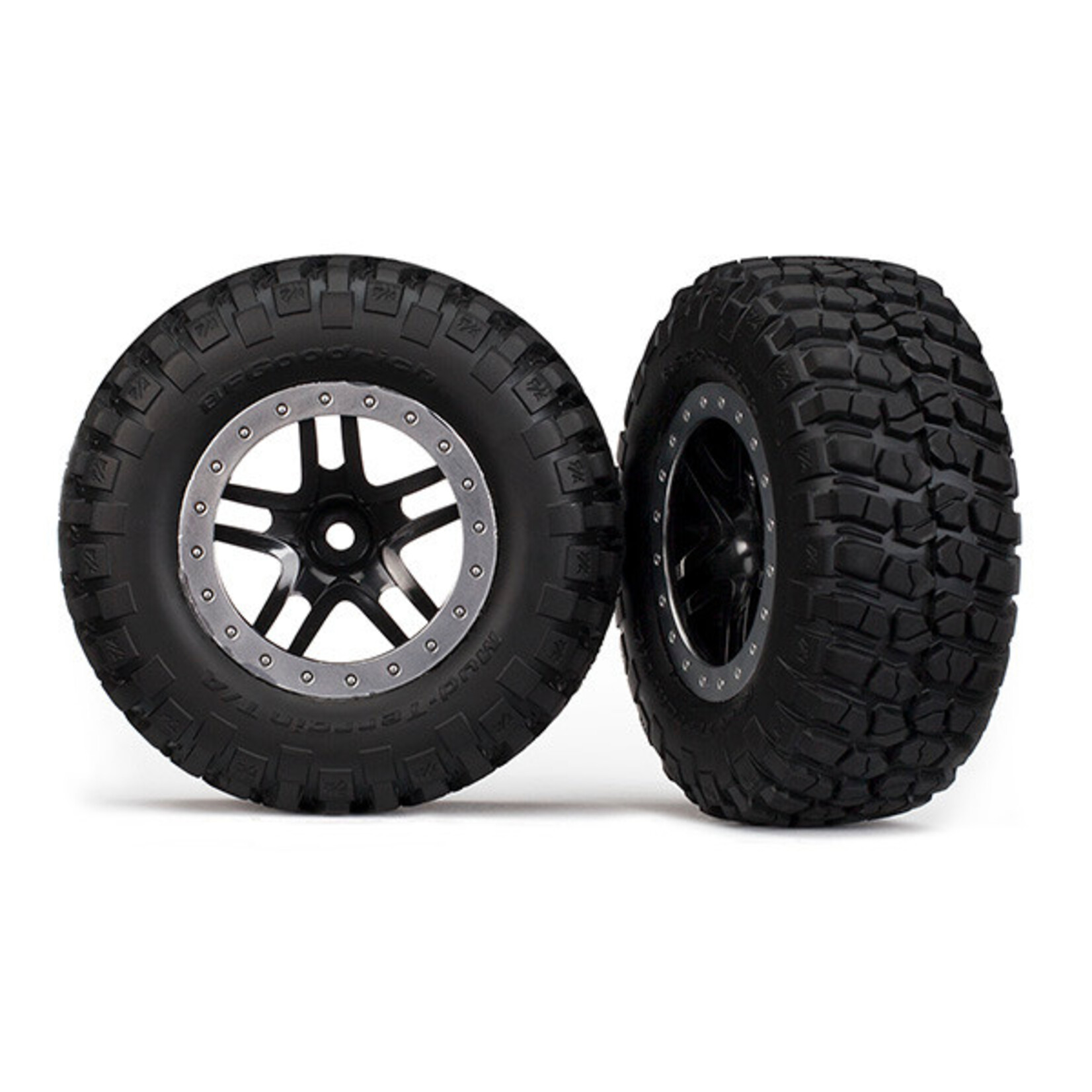 Traxxas SCT Black & Satin Chrome Wheels & BFGoodrich Tires (2)