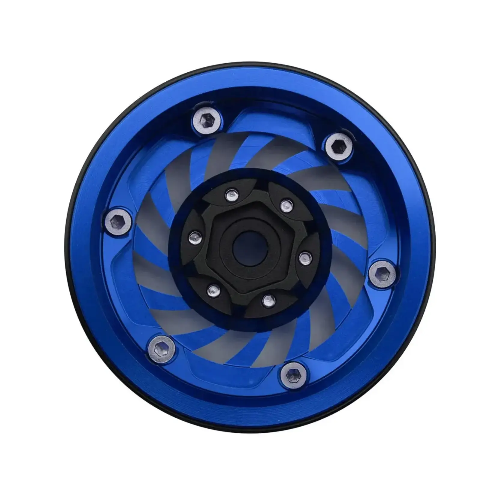 Treal Hobby Cyclone 1.9" Aluminum Beadlock Wheels (Blue) (4) (122.5g)