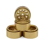 0.7" D19 Multi-Spoke Brass Micro Crawler Beadlock Wheels (Gold) (4) (15.1g ea)