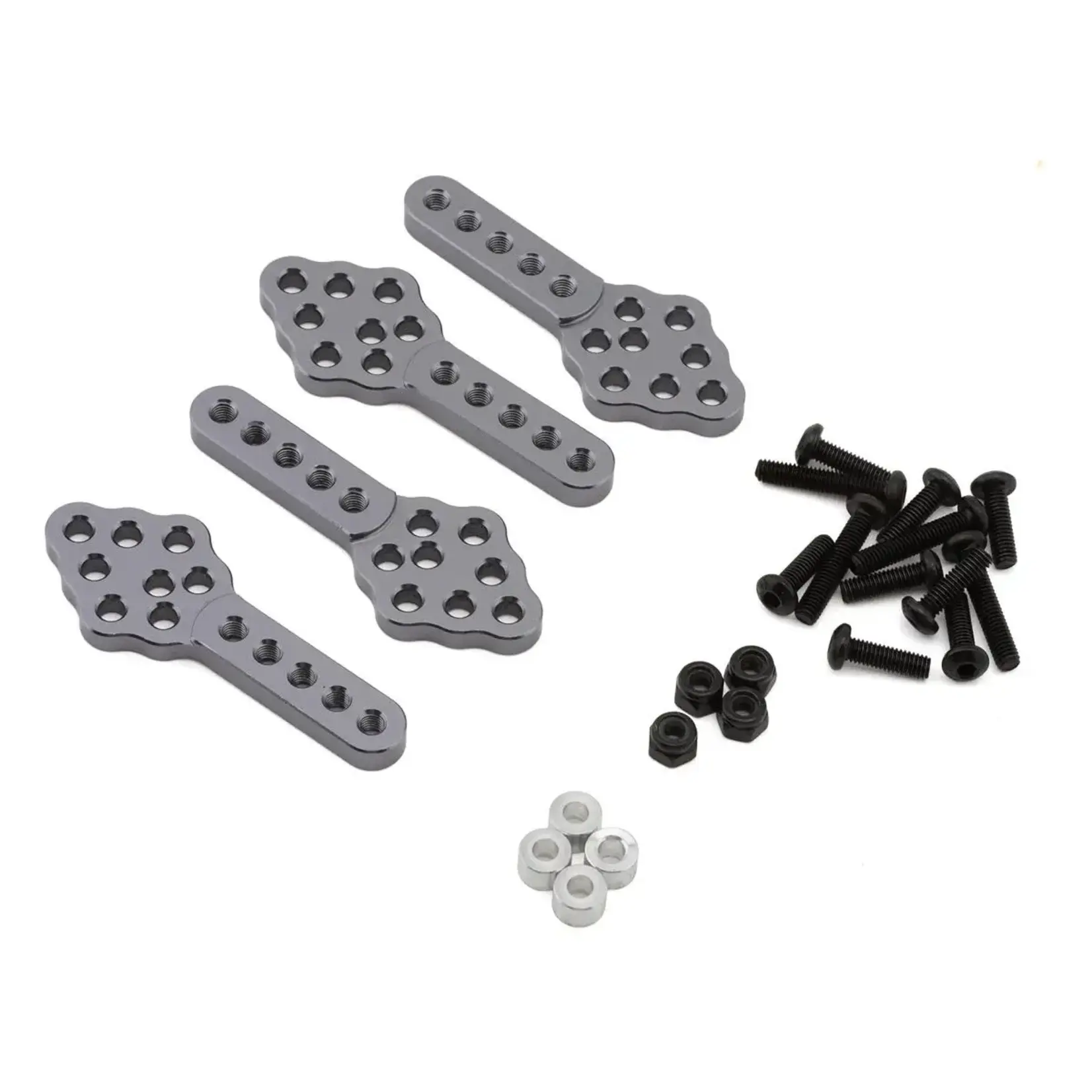 CNC Aluminum Adjustable 1/10 Rock Crawler Shock Mount Plates (Grey) (4)