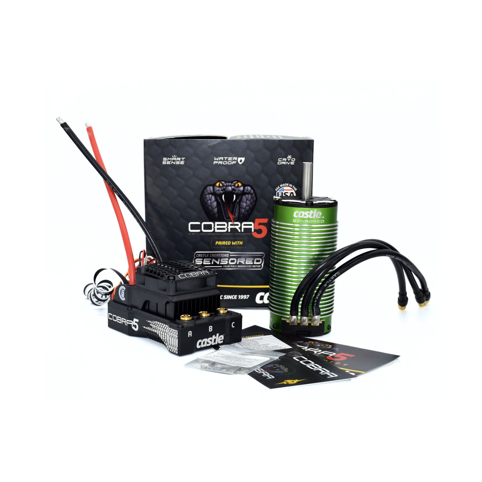 Castle Creations Cobra 5, 8S, 33.6V ESC, 20A PEAK BEC w/2028-1100KV