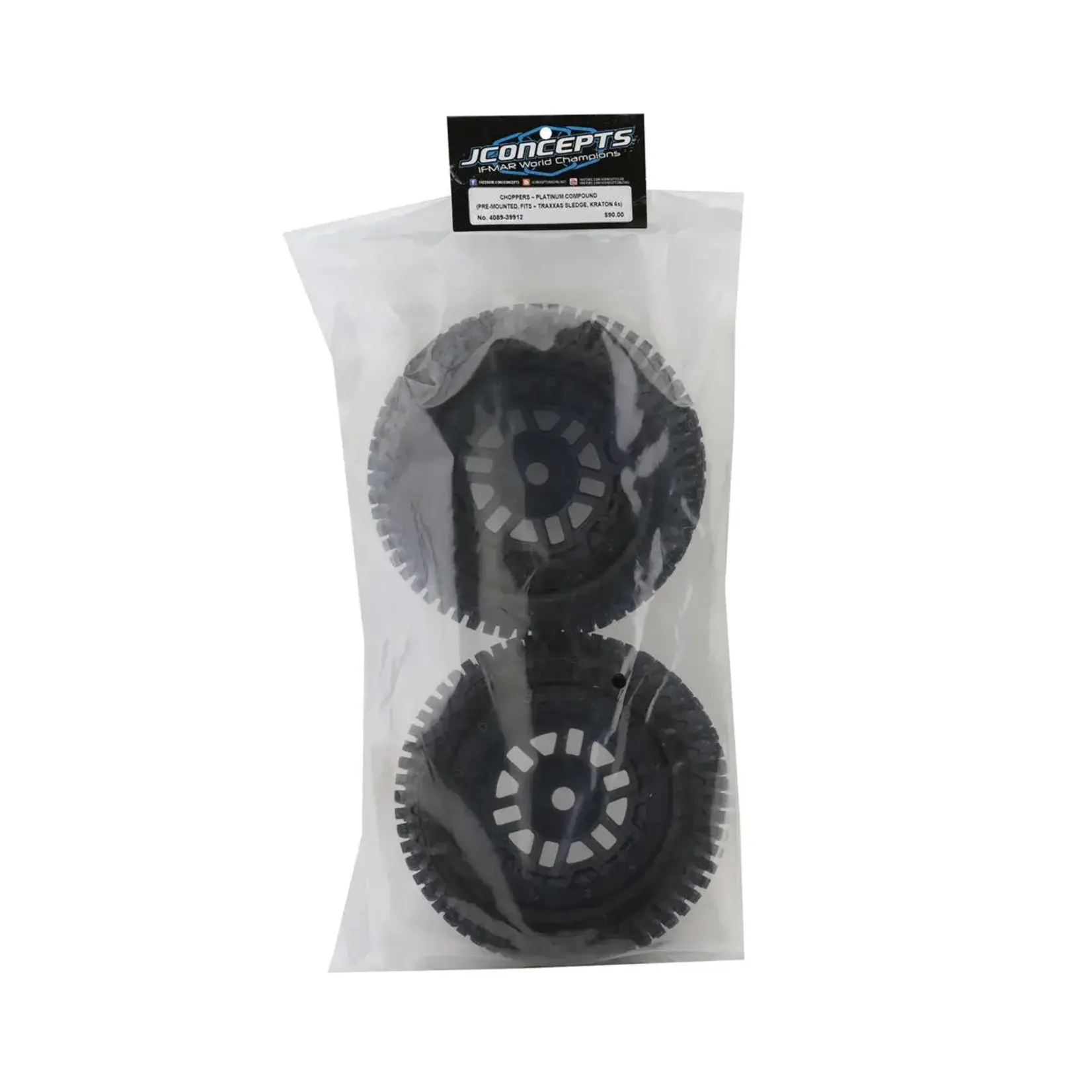 JConcepts Choppers Pre-Mounted Monster Truck Tires (Black) (2) w/17mm Hex