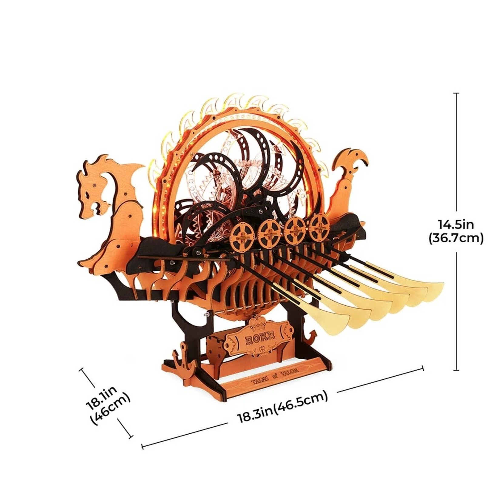 Robotime Viking Dragon Ship, Mechanical 3D Wooden Puzzle