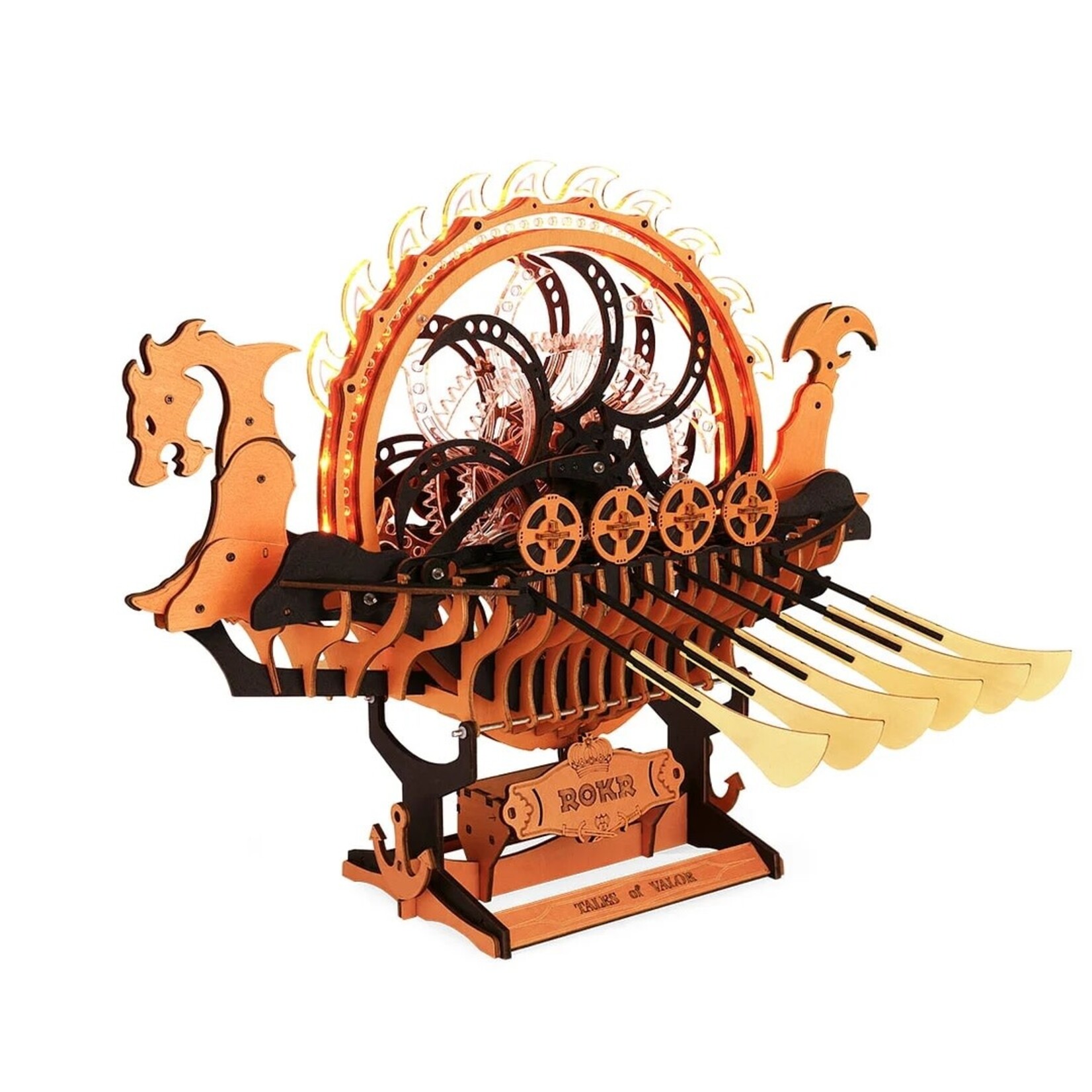 Robotime Viking Dragon Ship, Mechanical 3D Wooden Puzzle
