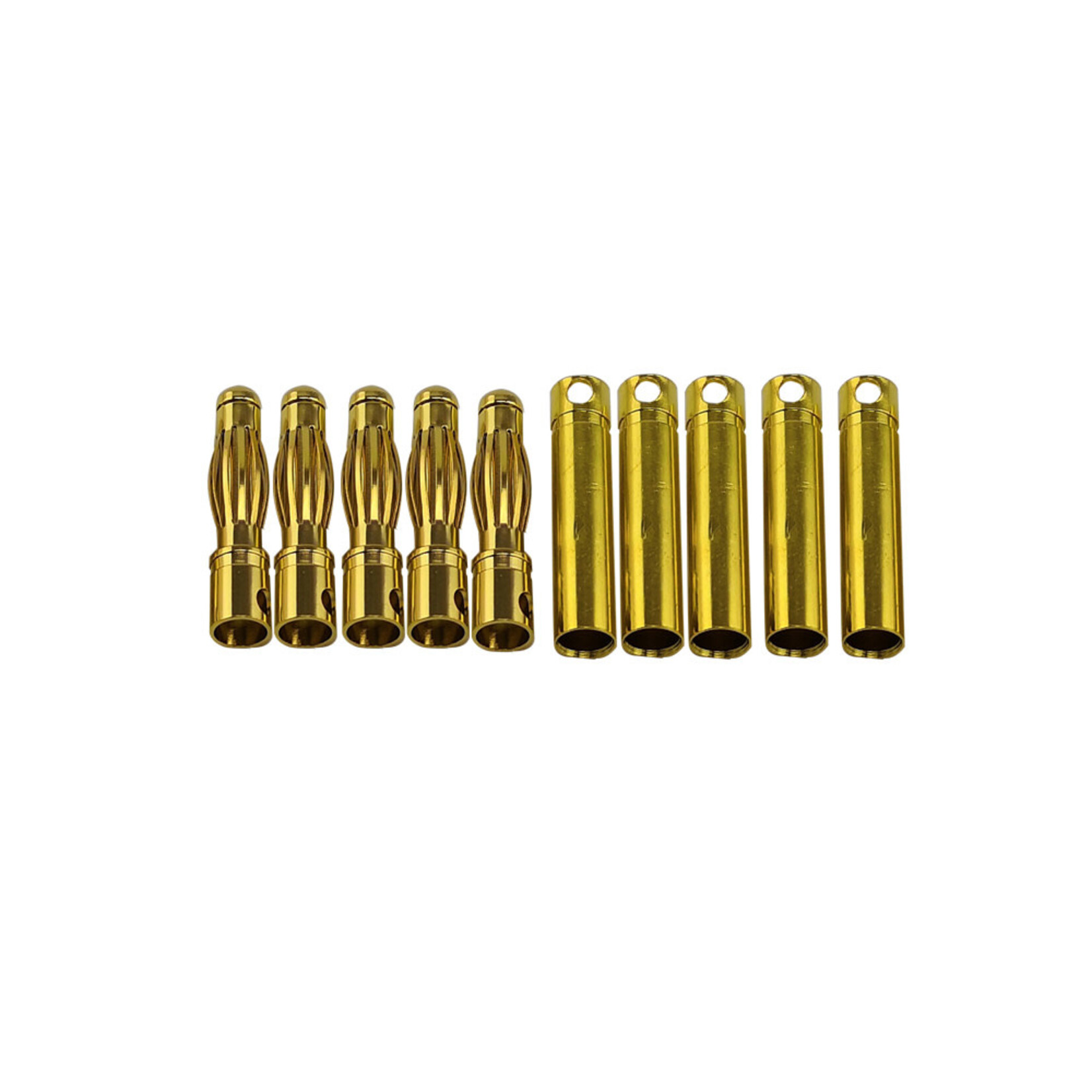 Racers Edge 4mm Gold Plated Banana Plugs, Male & Female (5 pair)