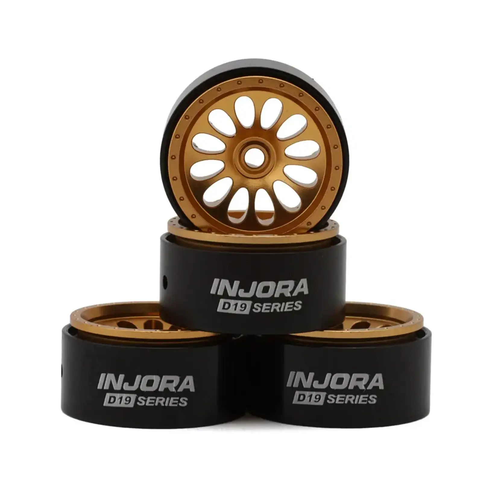 0.7" D19 Ripple Aluminum Micro Crawler Beadlock Wheels (Gold) (4) (4.2g ea) (0.5mm Offset)