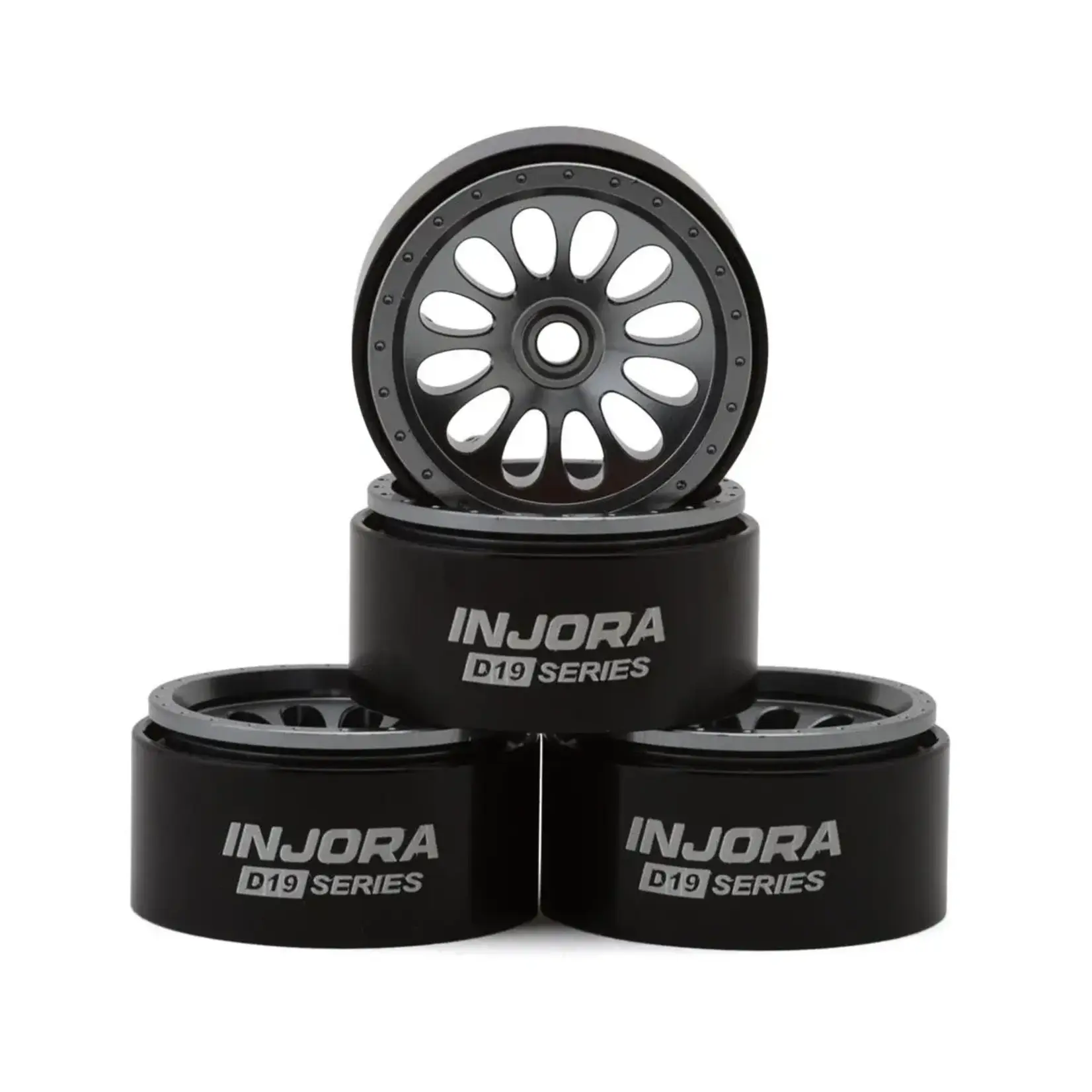 0.7" D19 Ripple Aluminum Micro Crawler Beadlock Wheels (Grey) (4) (4.2g ea) (0.5mm Offset)