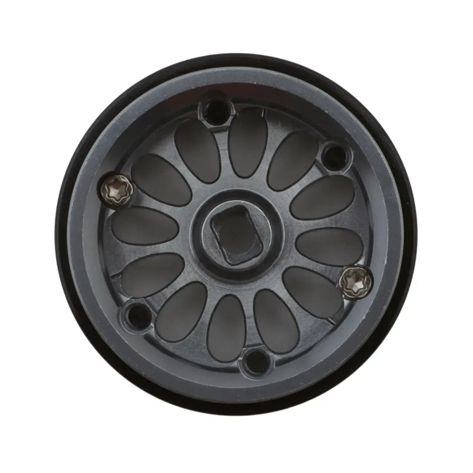 0.7" D19 Ripple Aluminum Micro Crawler Beadlock Wheels (Grey) (4) (4.2g ea) (0.5mm Offset)