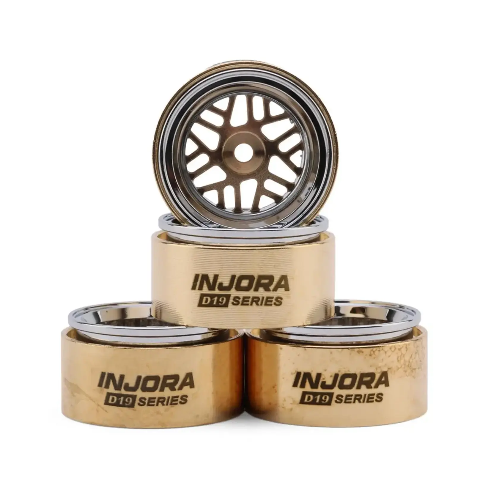 0.7" D19 ModuWheel Brass & Aluminum Beadlock Wheels (Gold) (4) (9.4g ea) (-2mm Offset)