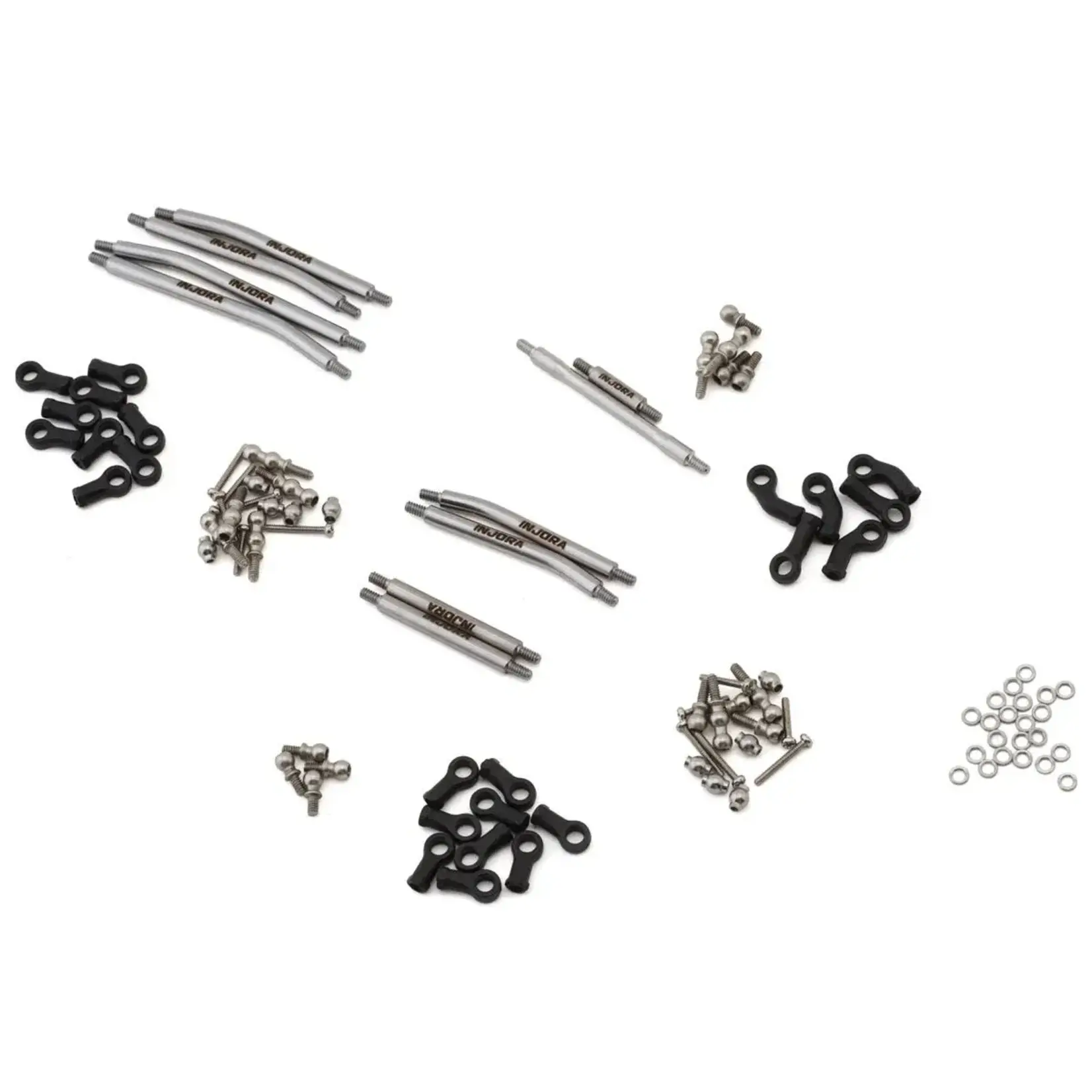 Axial SCX30 Steel High Clearance Suspension & Steering Links Set (Silver)