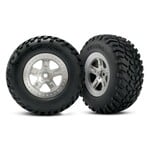Traxxas SCT Satin Chrome Wheels & Off-Road Tires (2)