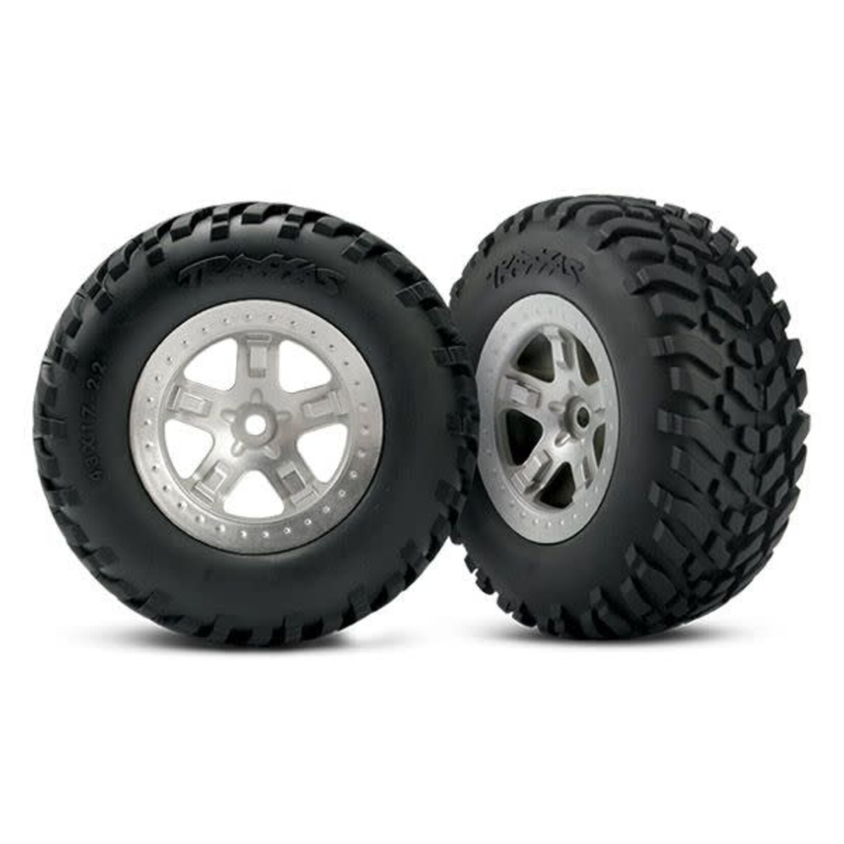 Traxxas SCT Satin Chrome Wheels & Off-Road Tires (2)