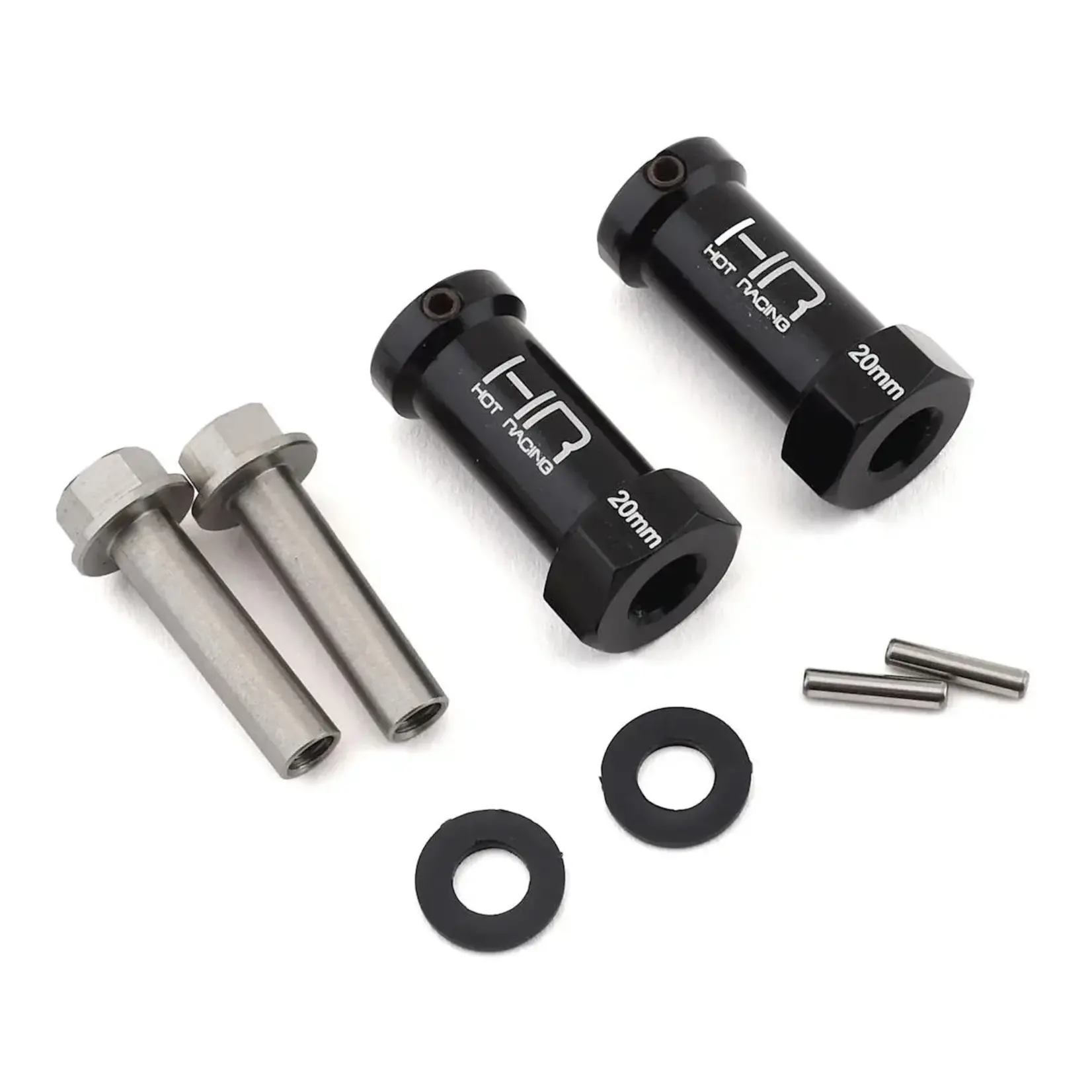 Axial Wheel Hub Extensions w/12mm Hex (Black) (2) (+20mm)