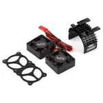 Yeah Racing Aluminum 540/550 Motor Heat Sink w/Twin Tornado Fans (Black)