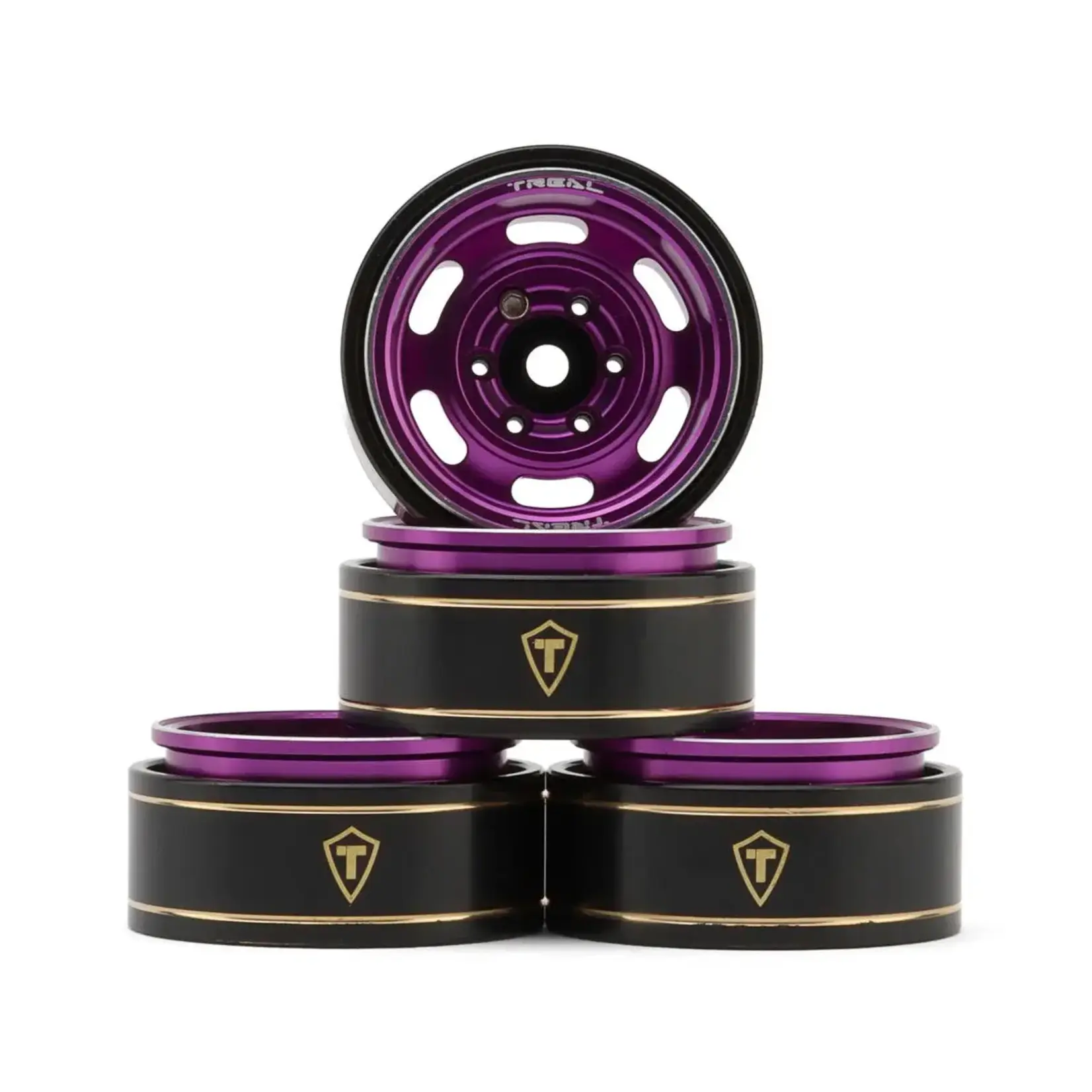 Treal Hobby Type E 1.0" 6-Slot Beadlock Wheels (Purple) (4) (21.9g)